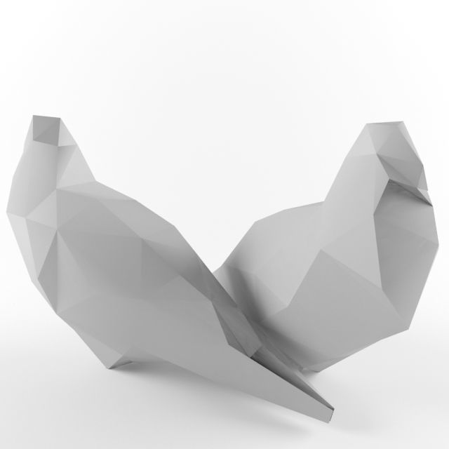 Low Poly Bird Pigeon Dove Turtledove Low-poly 3D model_4