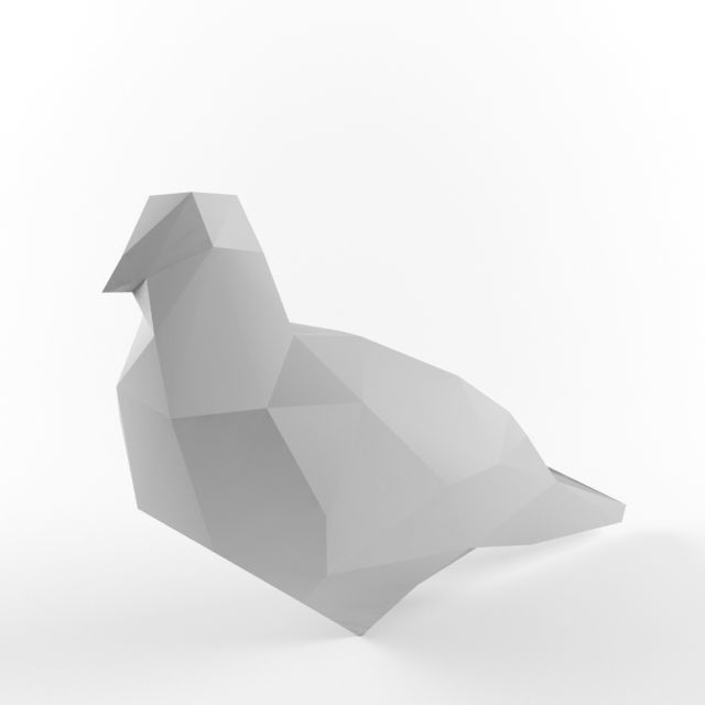 Low Poly Bird Pigeon Dove Turtledove Low-poly 3D model_1