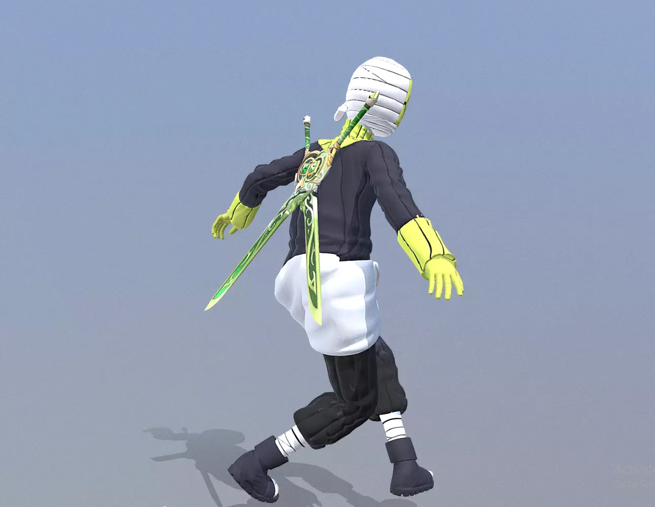 FEMALE HOLLOW Double Sword Attack MMOPRG 3D model_1