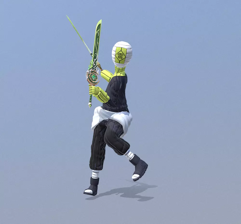 FEMALE HOLLOW Double Sword Attack MMOPRG 3D model_3