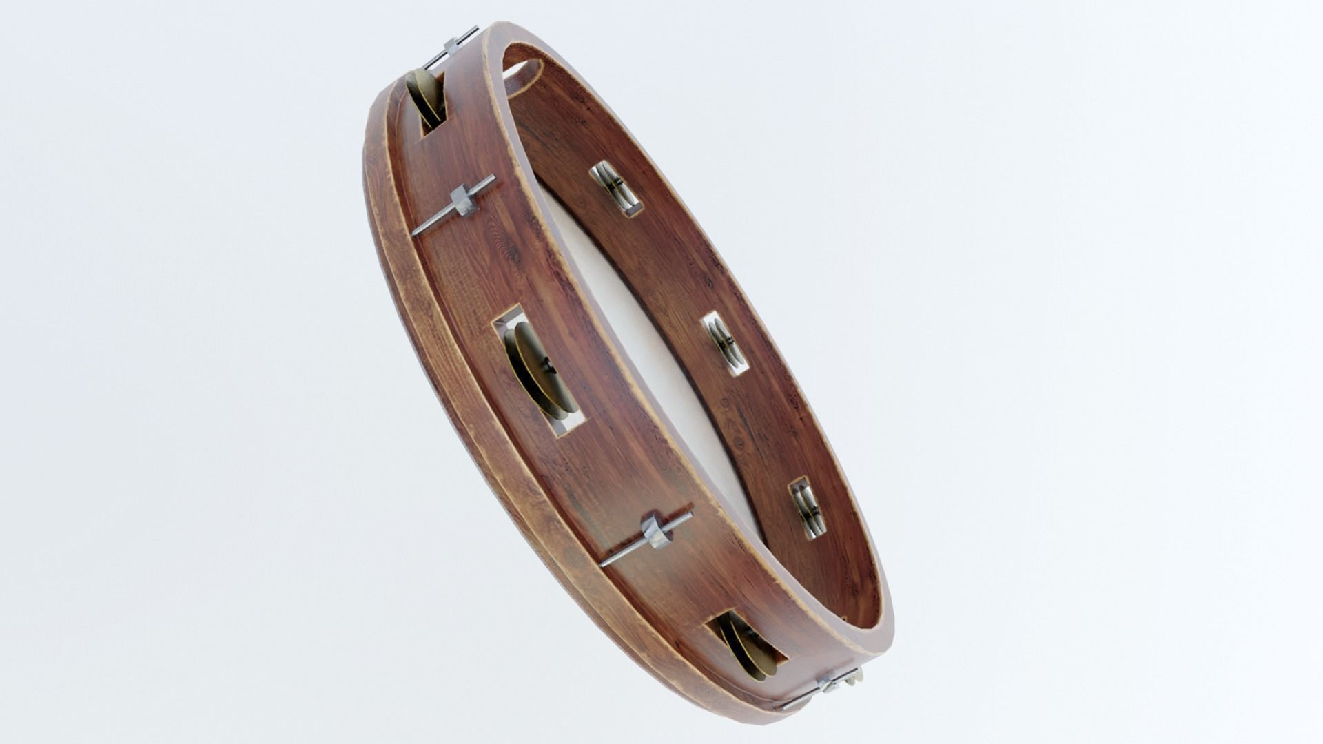 Tambourine Low-poly 3D model_4