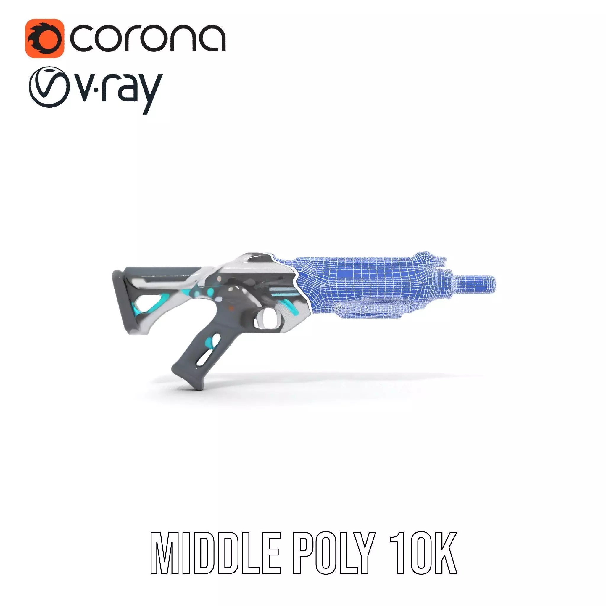 Futuristic Assault Rifle model pack Low-poly 3D model_29