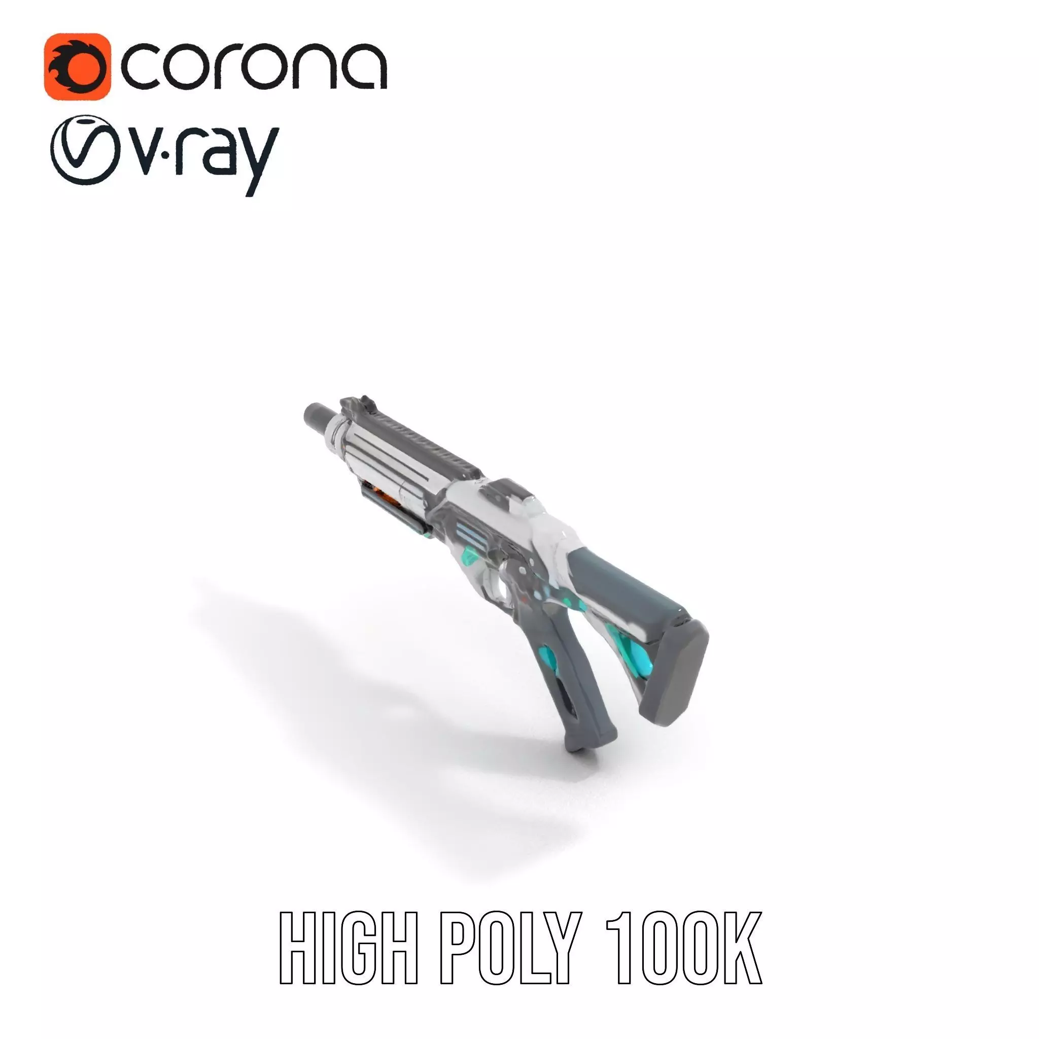 Futuristic Assault Rifle model pack Low-poly 3D model_23