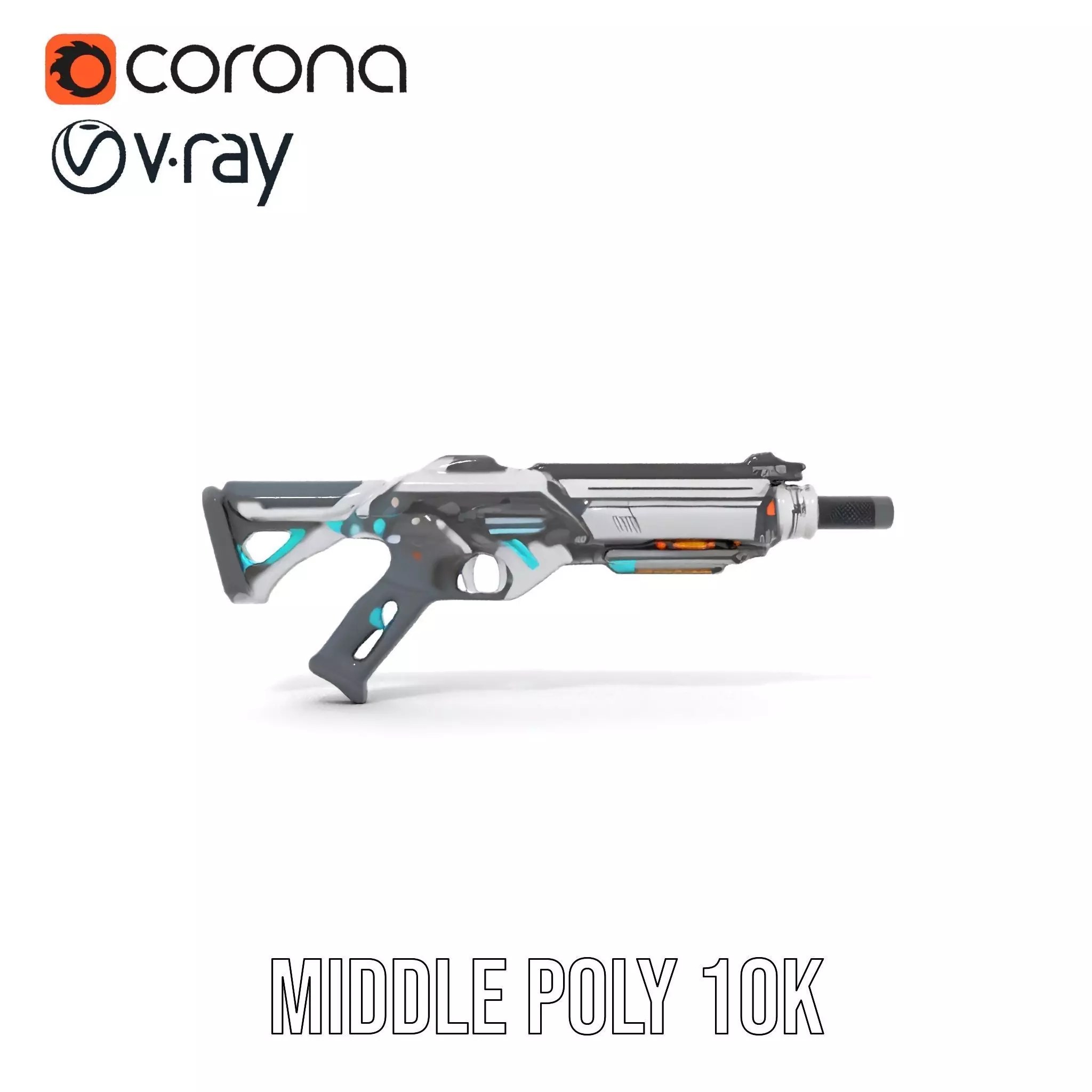 Futuristic Assault Rifle model pack Low-poly 3D model_27