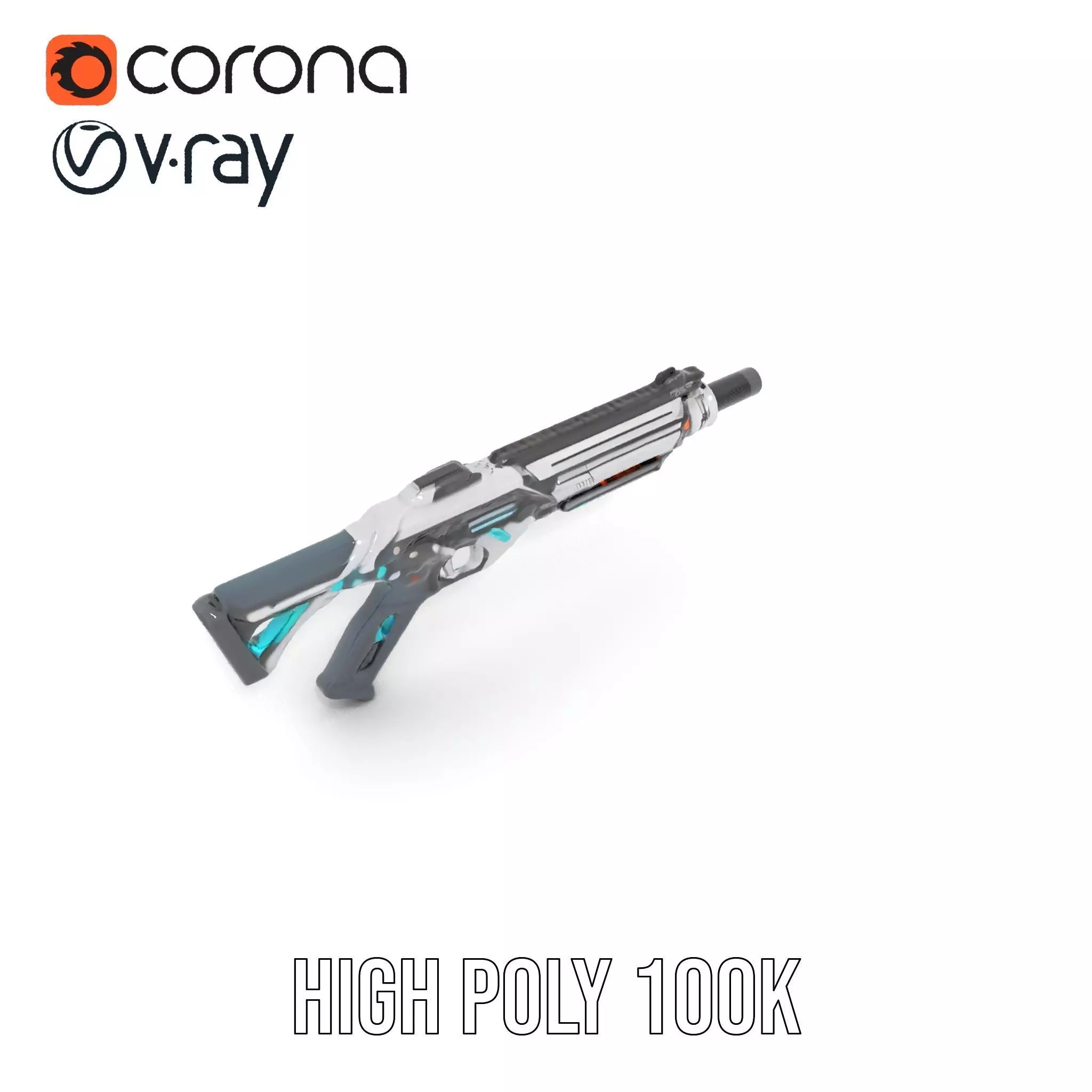 Futuristic Assault Rifle model pack Low-poly 3D model_20