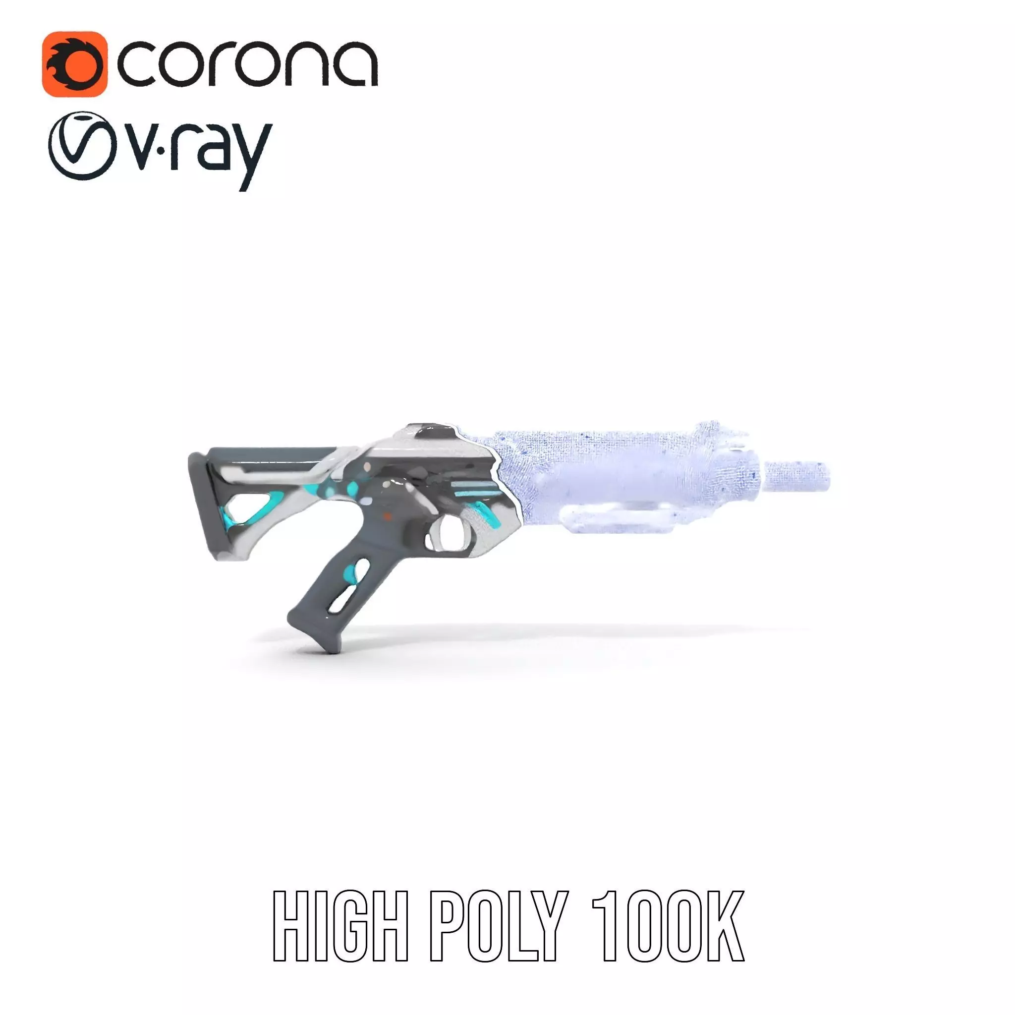 Futuristic Assault Rifle model pack Low-poly 3D model_33