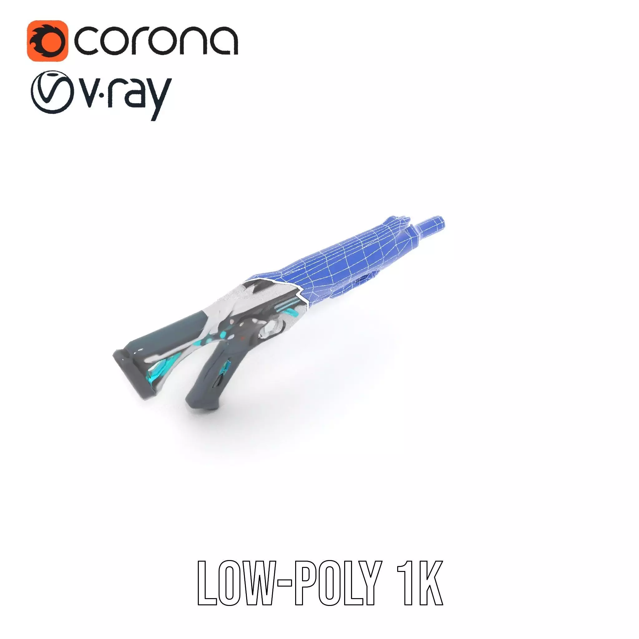 Futuristic Assault Rifle model pack Low-poly 3D model_14