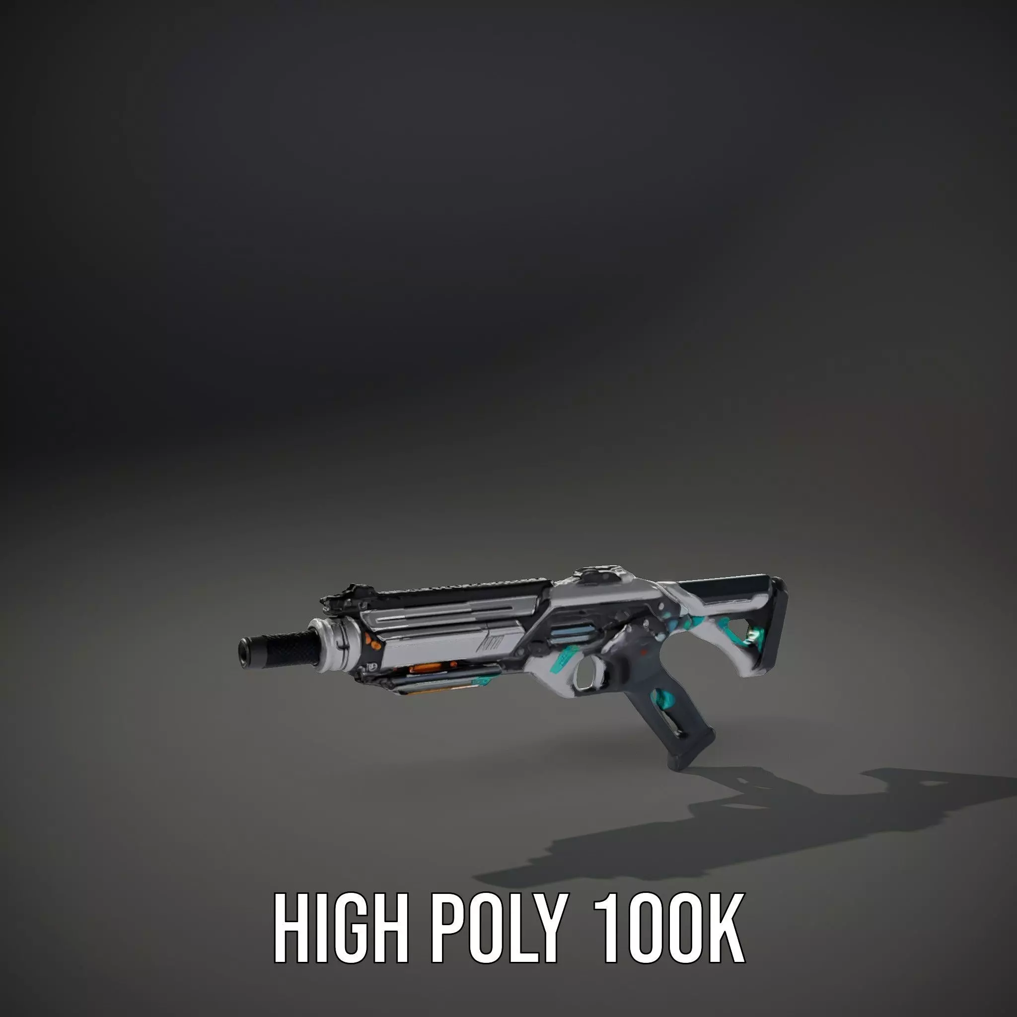 Futuristic Assault Rifle model pack Low-poly 3D model_8