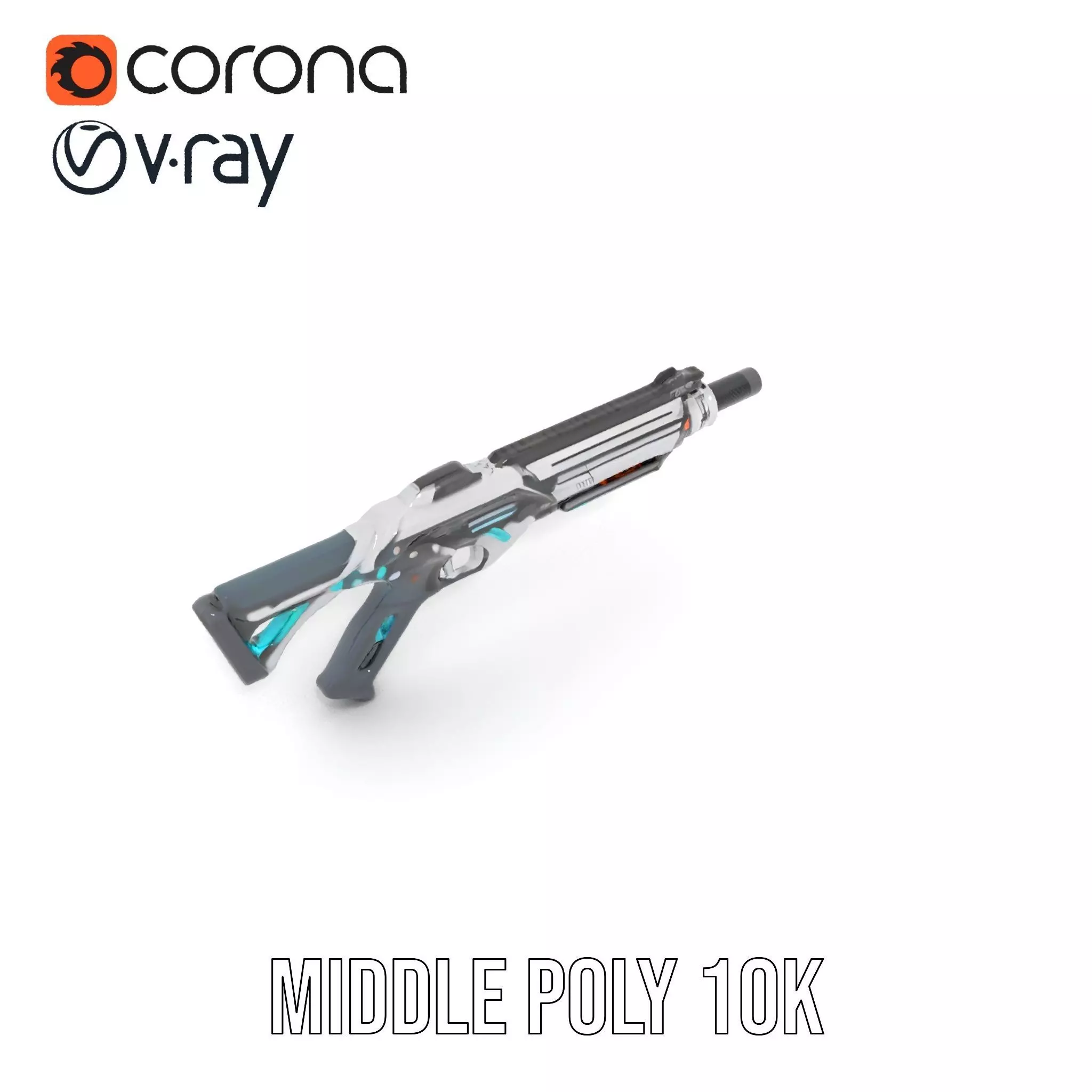 Futuristic Assault Rifle model pack Low-poly 3D model_13