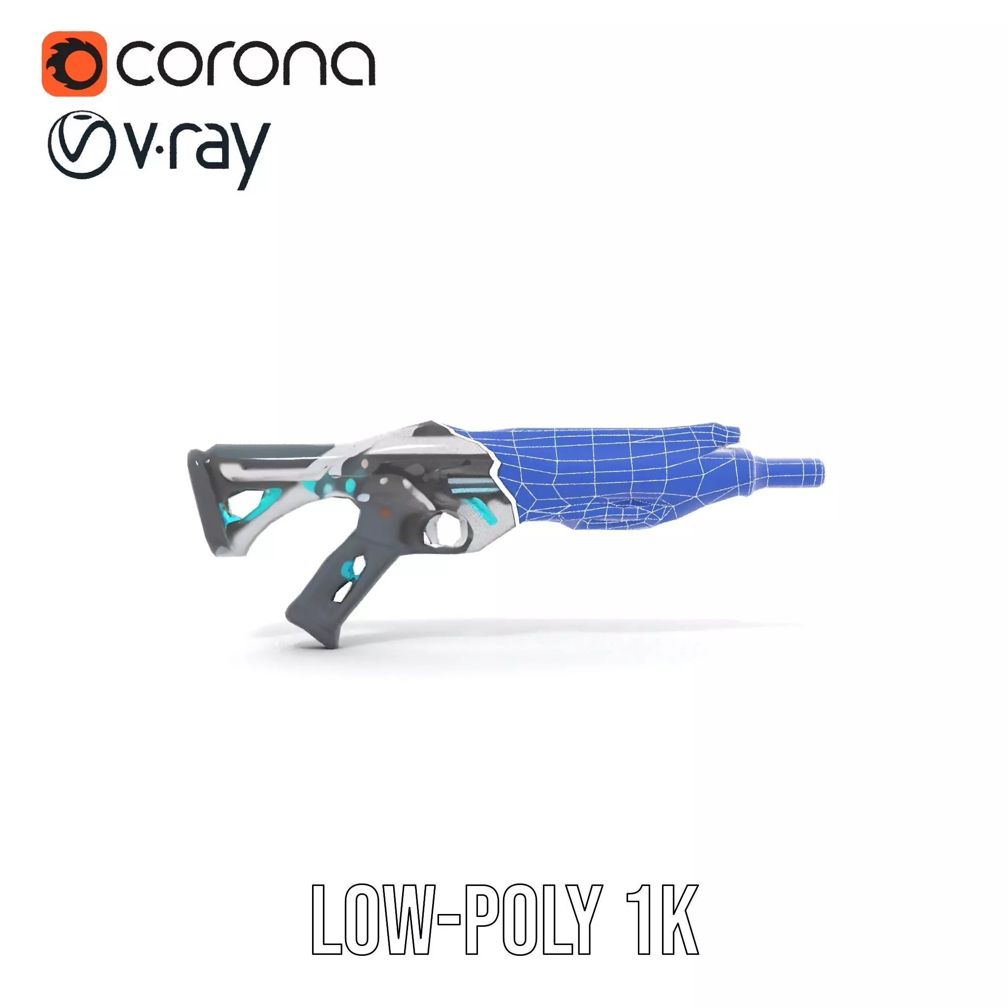 Futuristic Assault Rifle model pack Low-poly 3D model_30