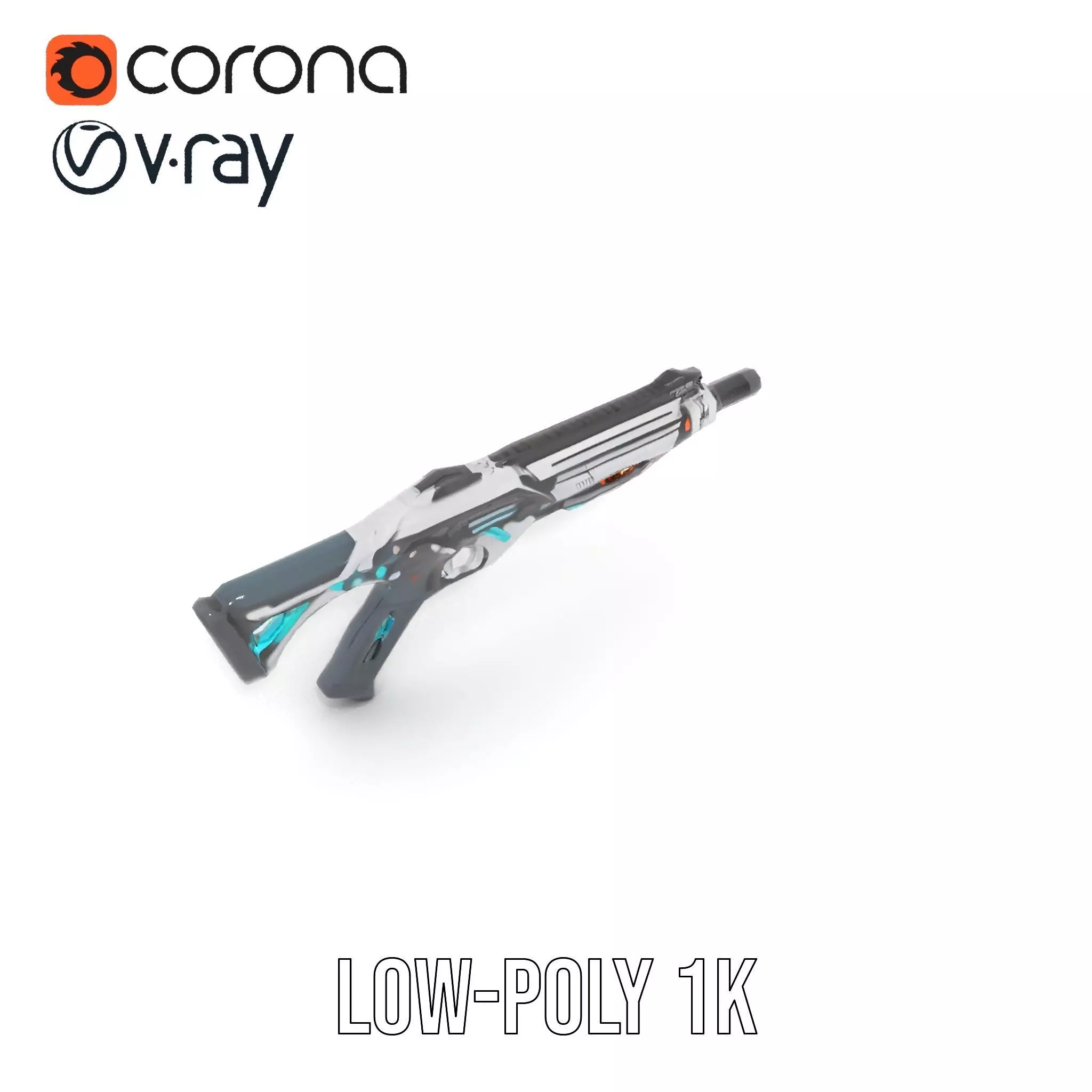 Futuristic Assault Rifle model pack Low-poly 3D model_28