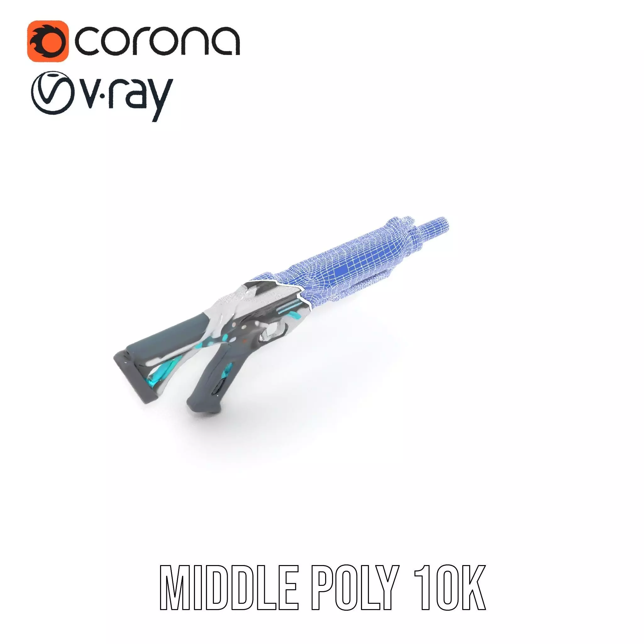 Futuristic Assault Rifle model pack Low-poly 3D model_15