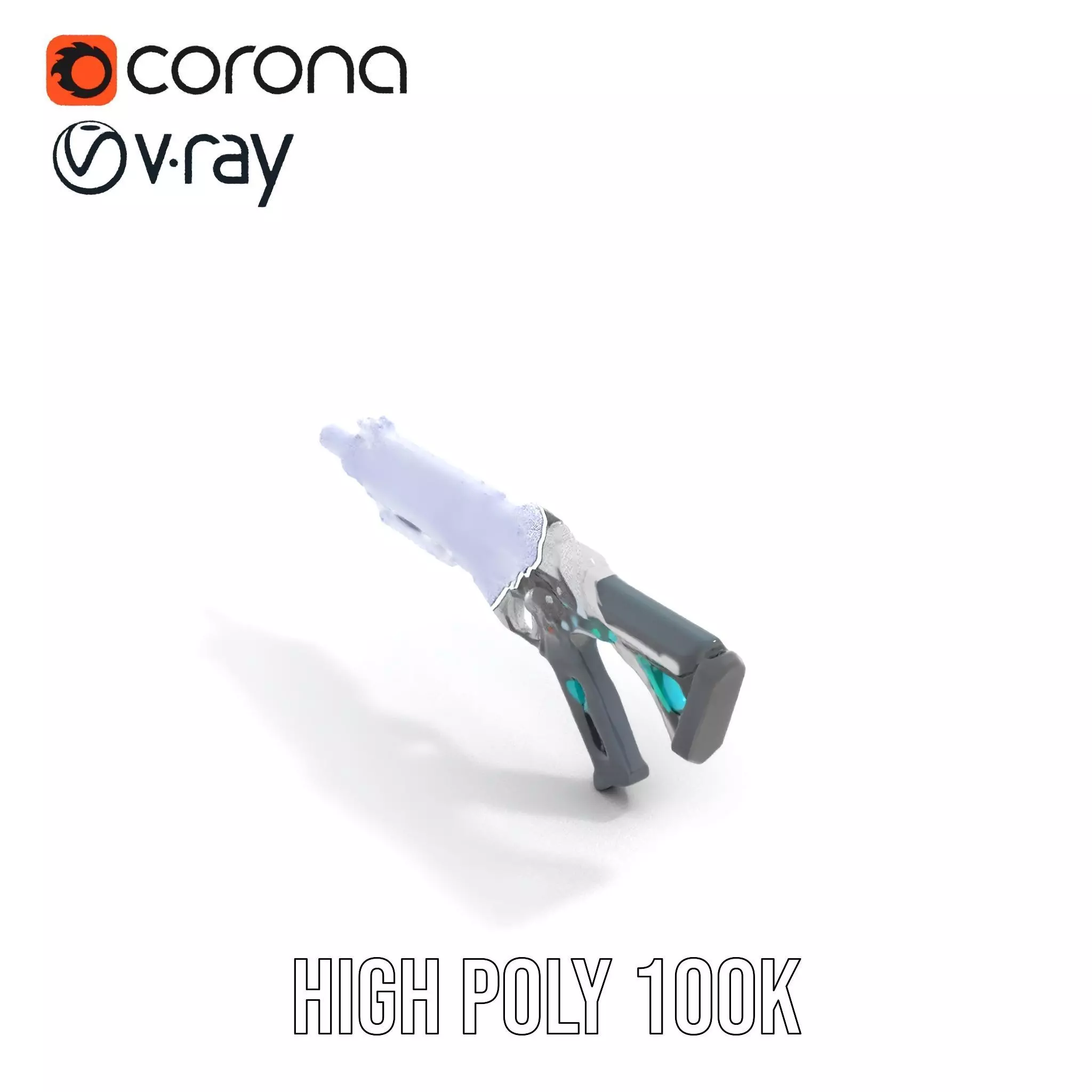 Futuristic Assault Rifle model pack Low-poly 3D model_31