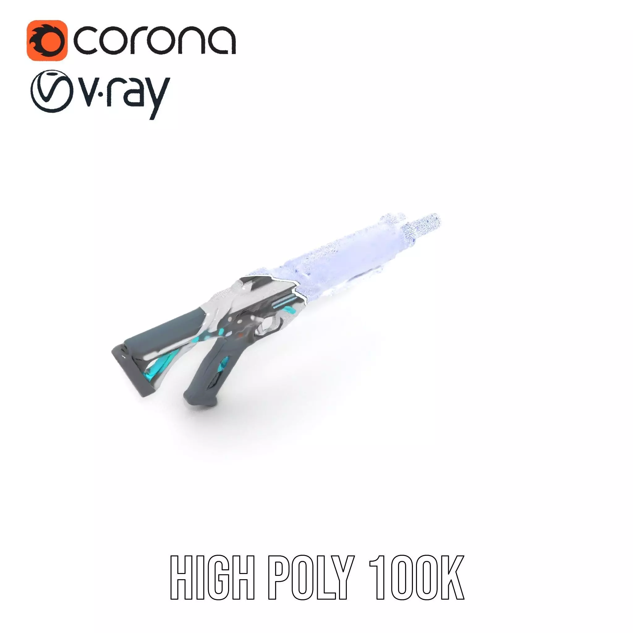 Futuristic Assault Rifle model pack Low-poly 3D model_32