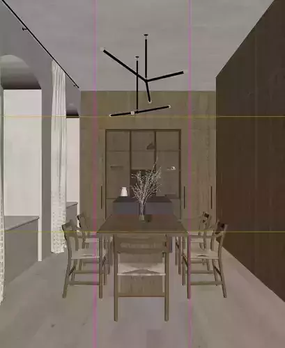 Wabi-sabi livingroom 3D model 7