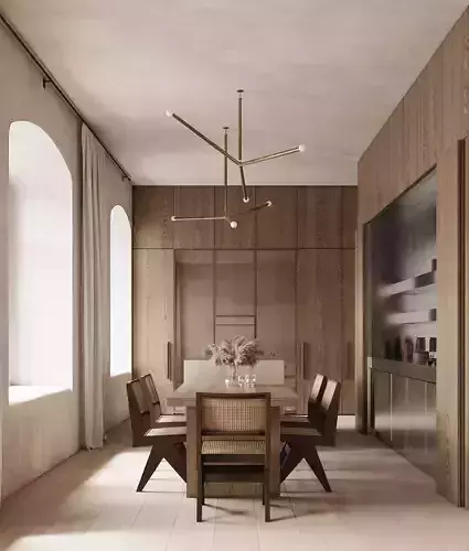 Wabi-sabi livingroom 3D model 2