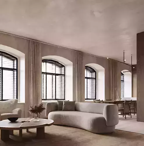 Wabi-sabi livingroom 3D model 3