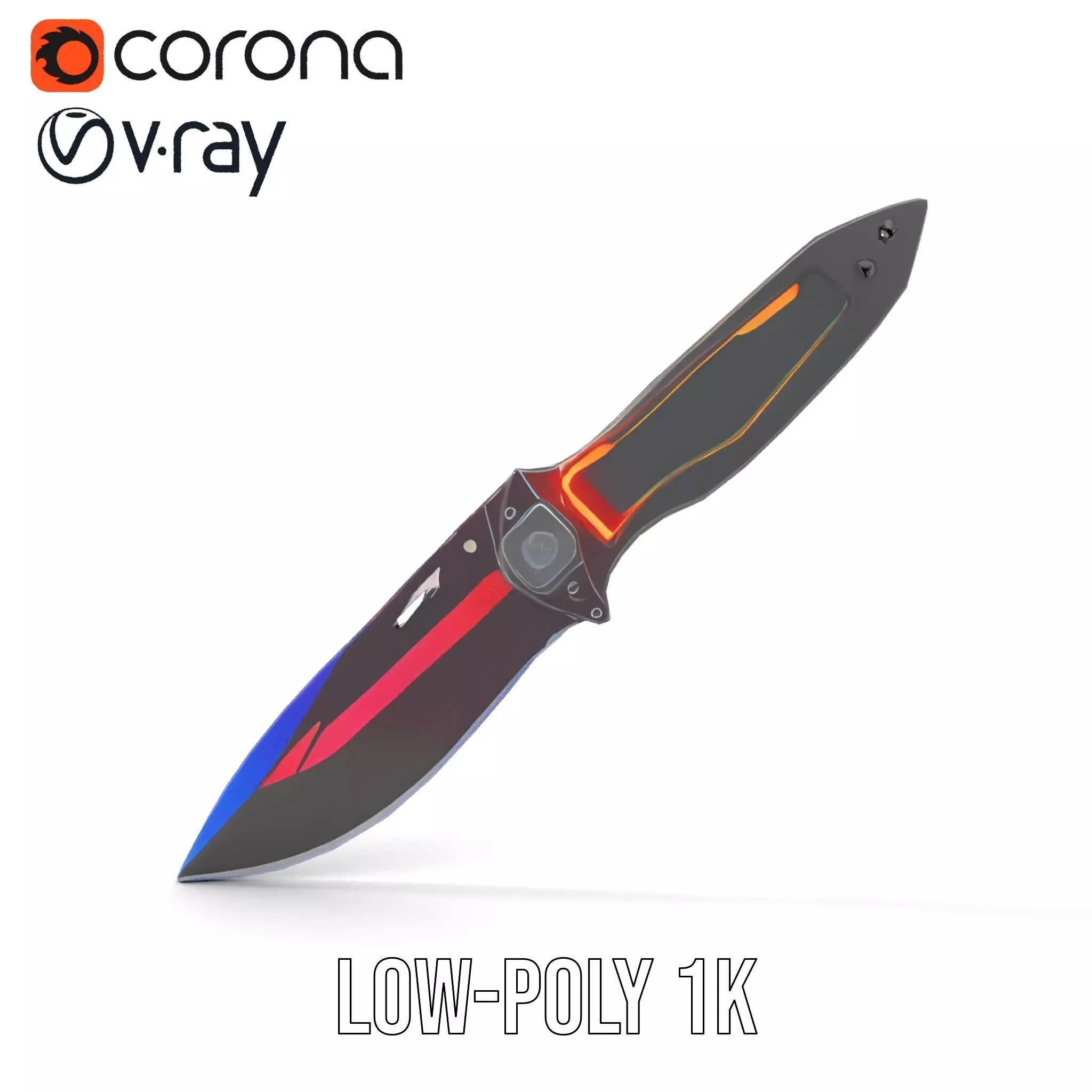 Neon Tactical Knife model pack Low-poly 3D model_7