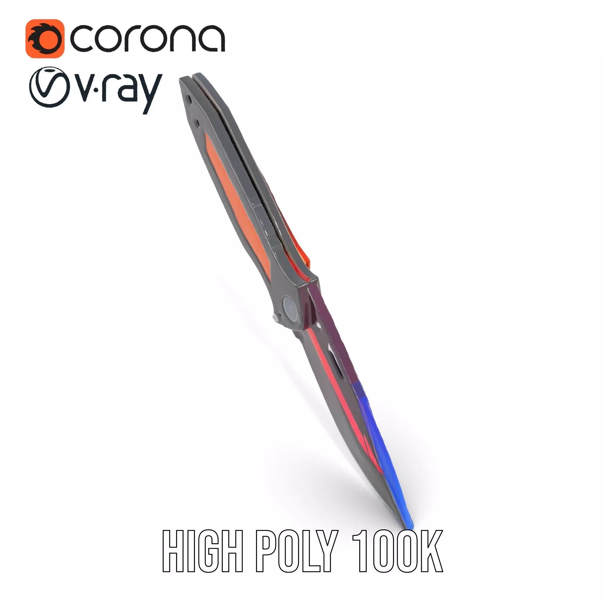 Neon Tactical Knife model pack Low-poly 3D model_18