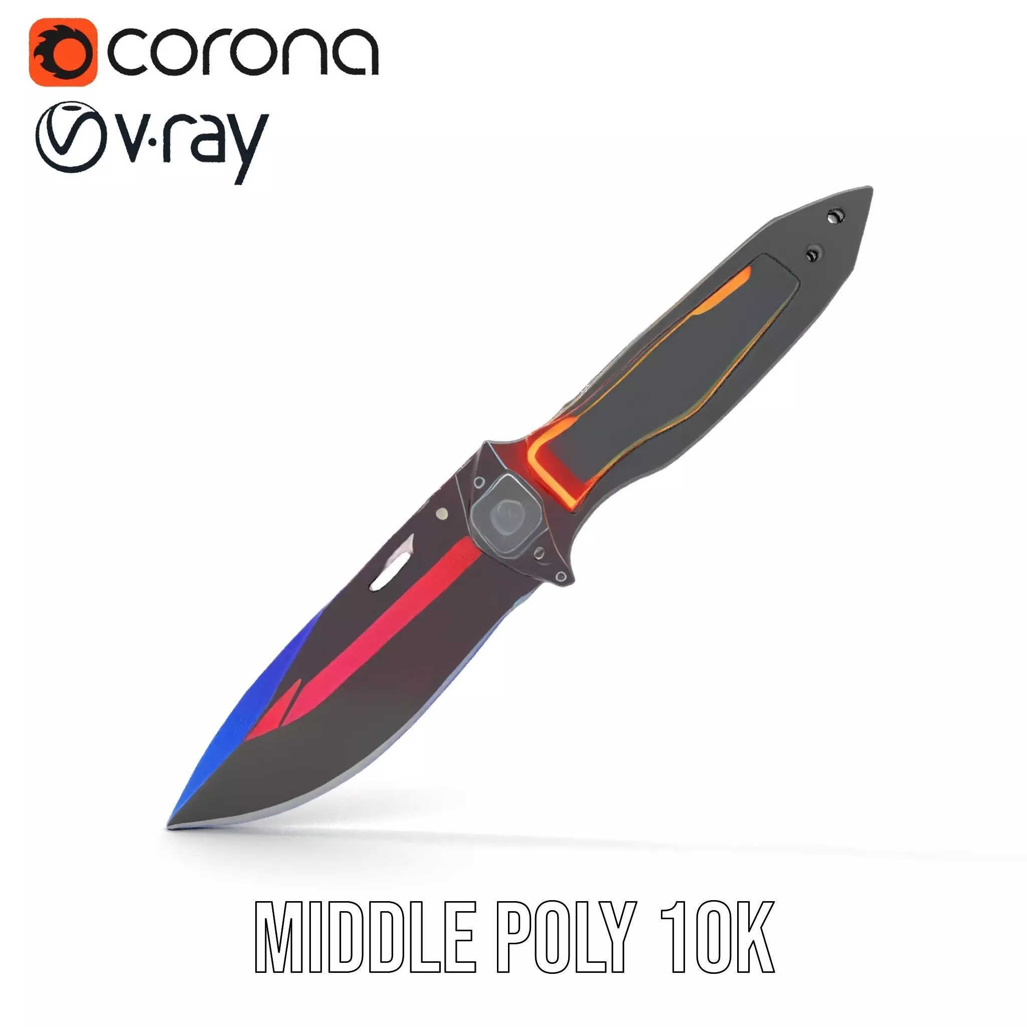 Neon Tactical Knife model pack Low-poly 3D model_11