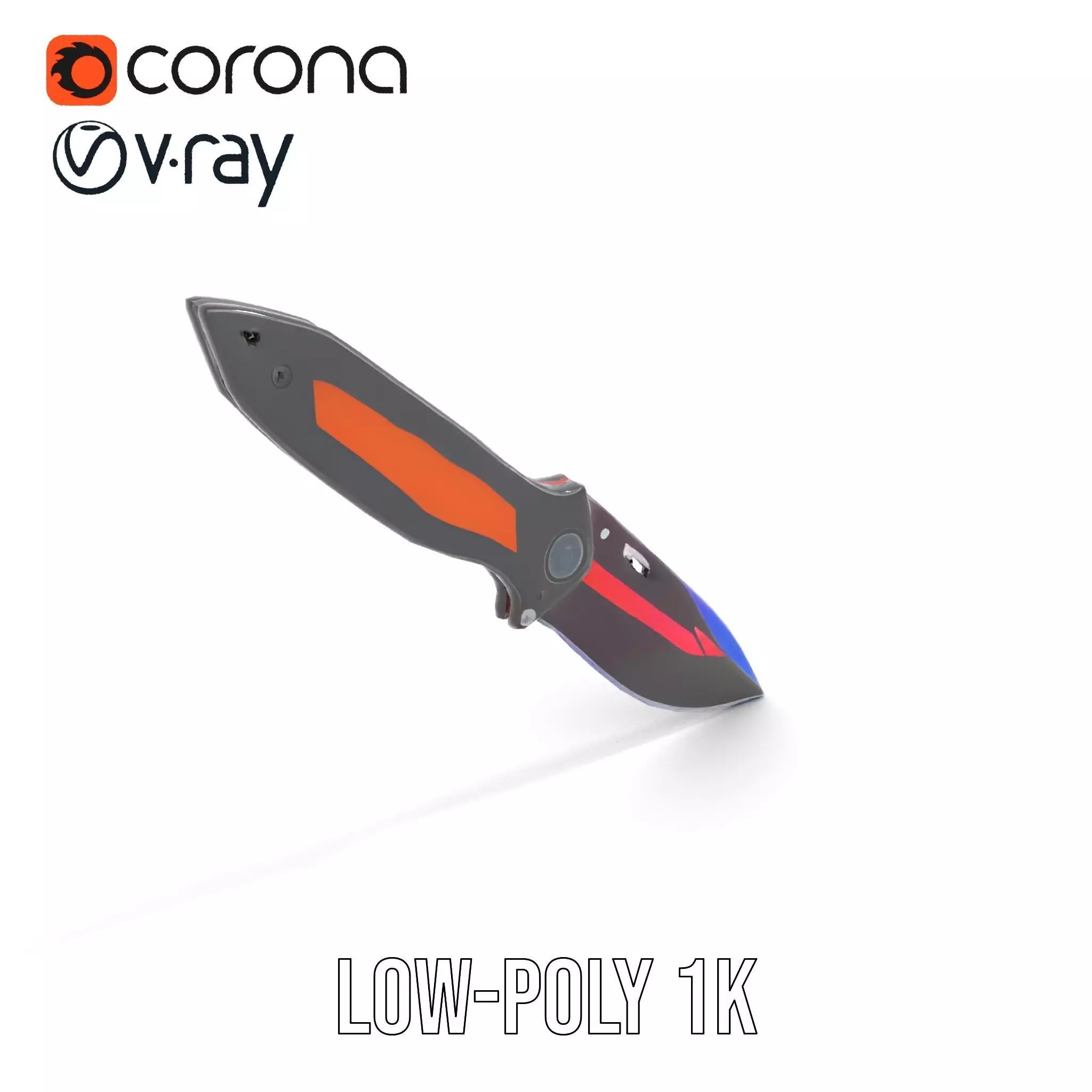 Neon Tactical Knife model pack Low-poly 3D model_9