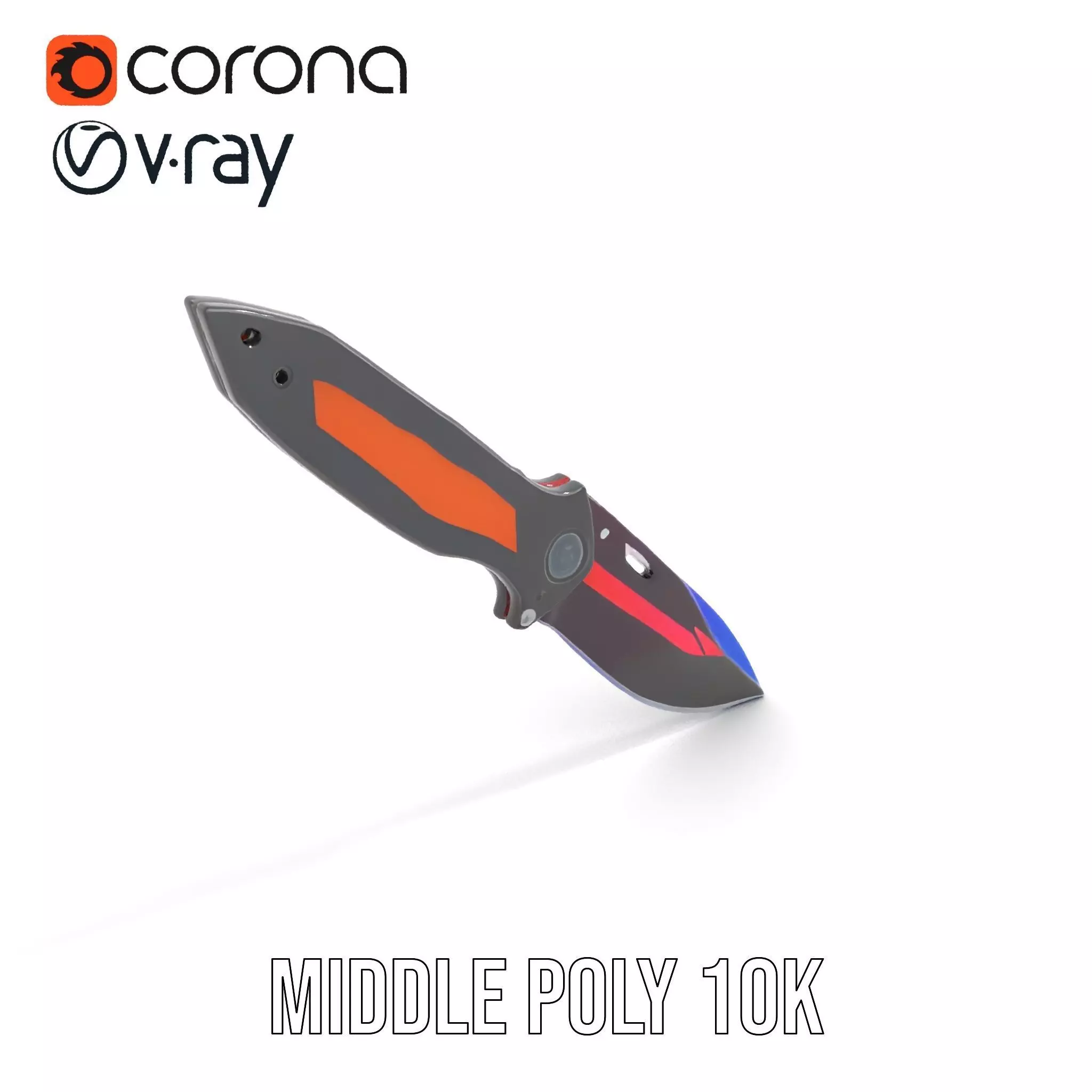 Neon Tactical Knife model pack Low-poly 3D model_5