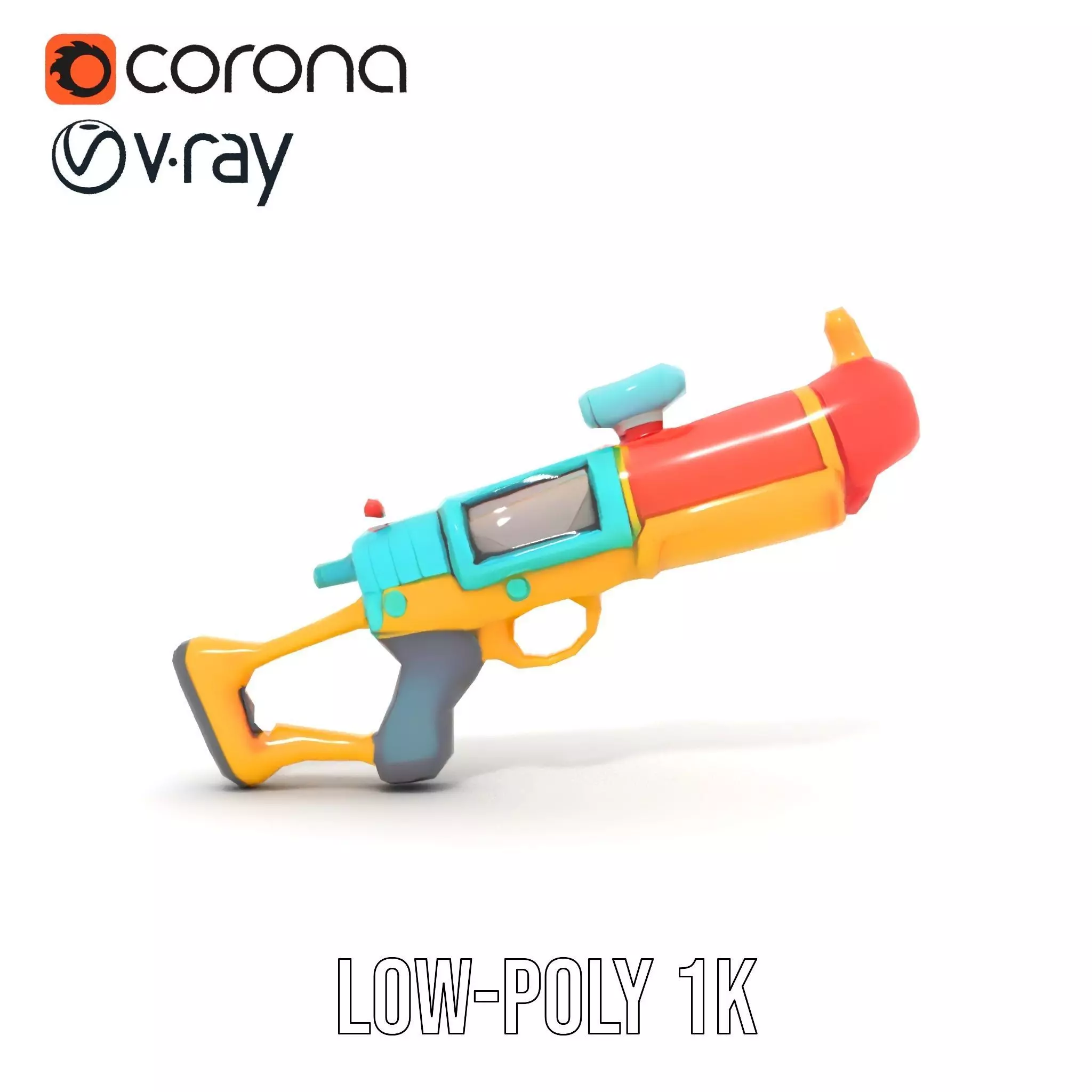 Vibrant Water Blaster model pack Low-poly 3D model_14