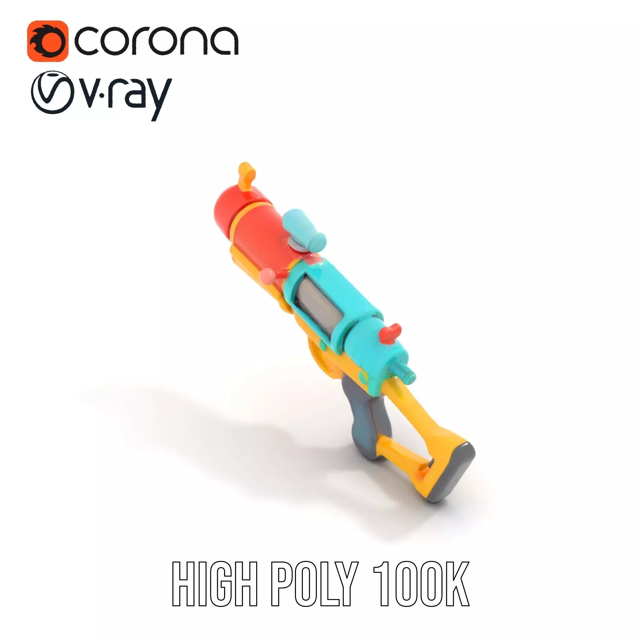 Vibrant Water Blaster model pack Low-poly 3D model_15