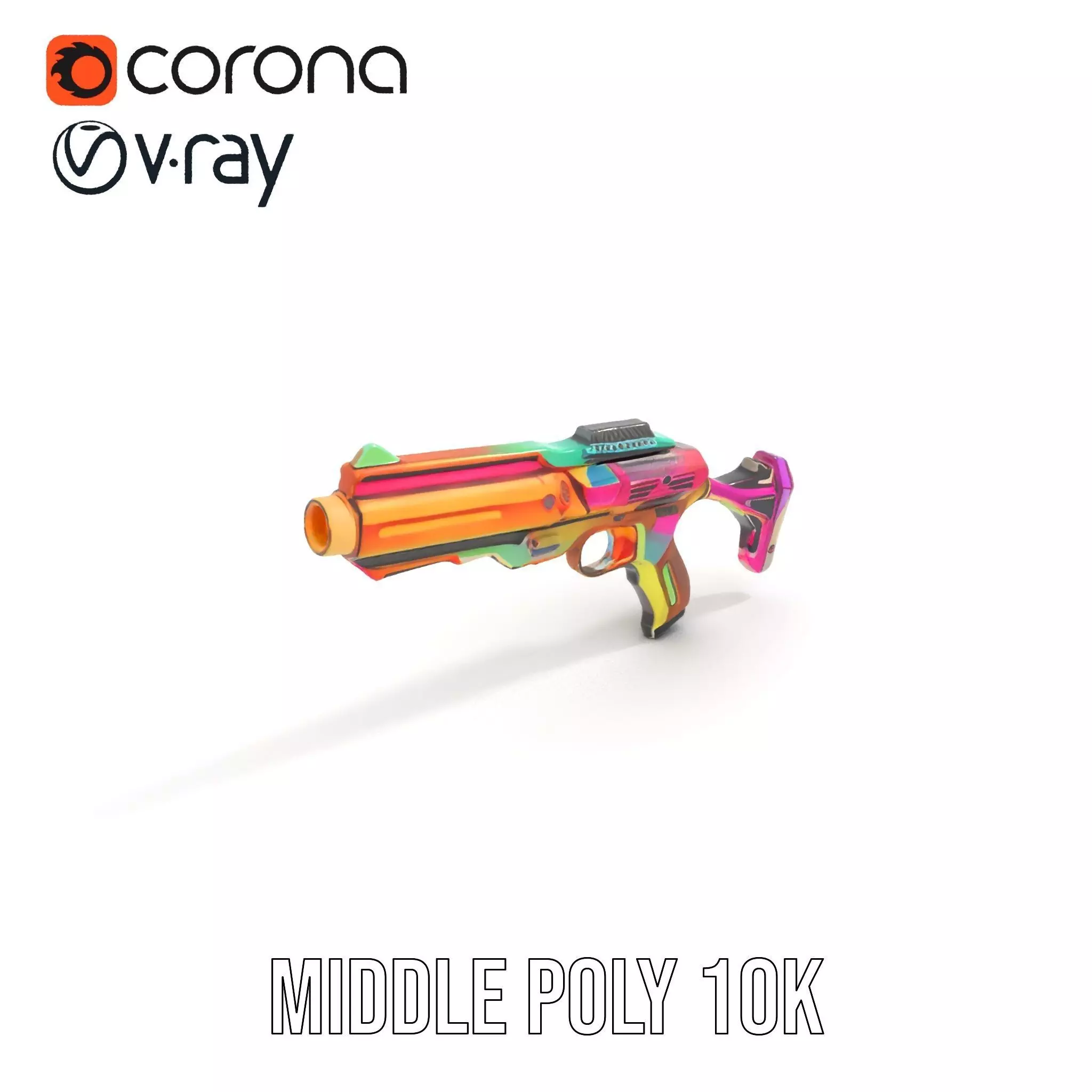 Neon Spectrum Blaster model pack Low-poly 3D model_6