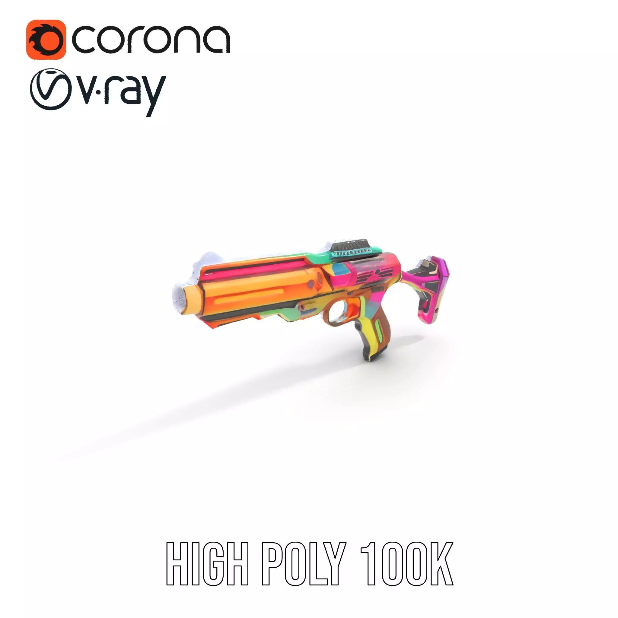 Neon Spectrum Blaster model pack Low-poly 3D model_26