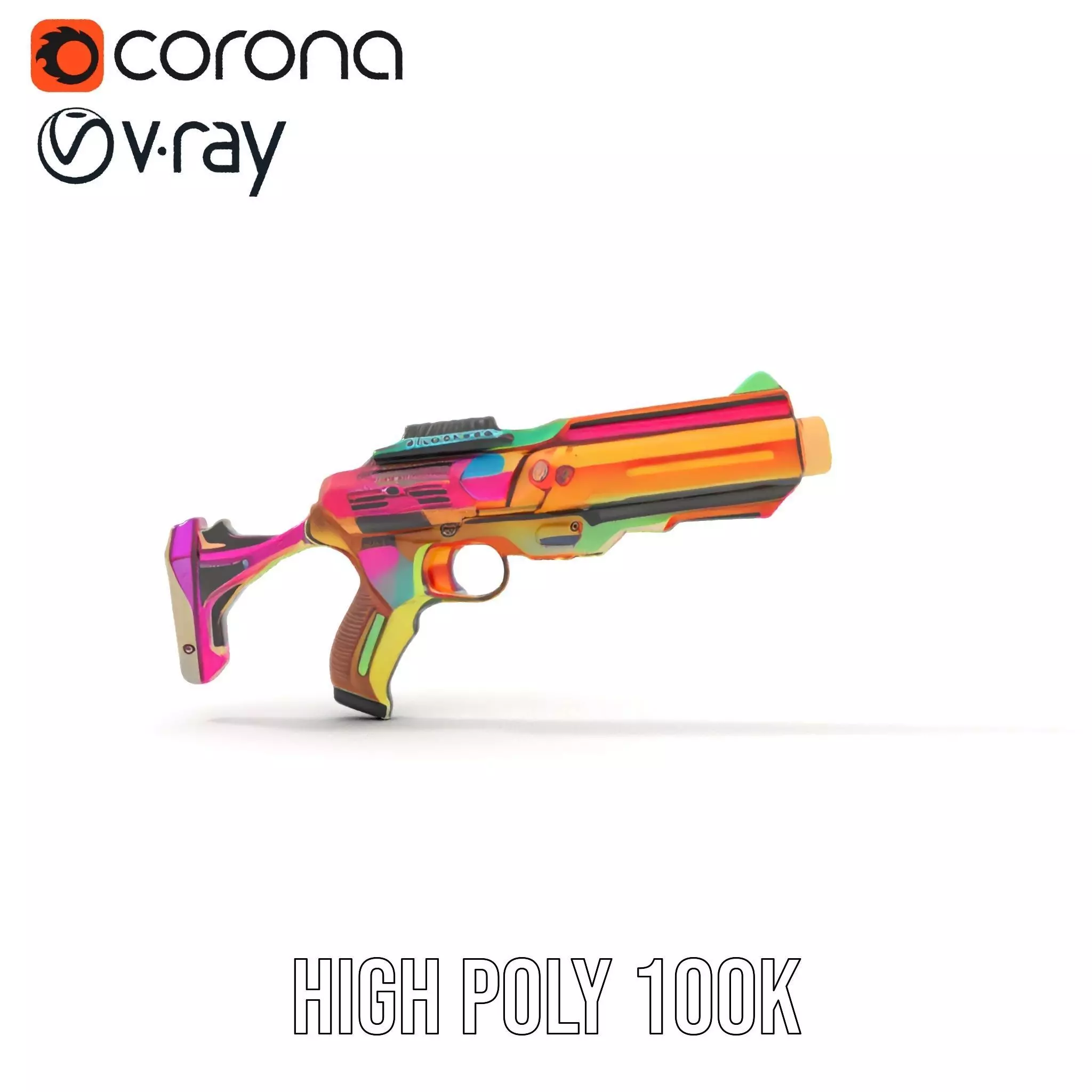 Neon Spectrum Blaster model pack Low-poly 3D model_17