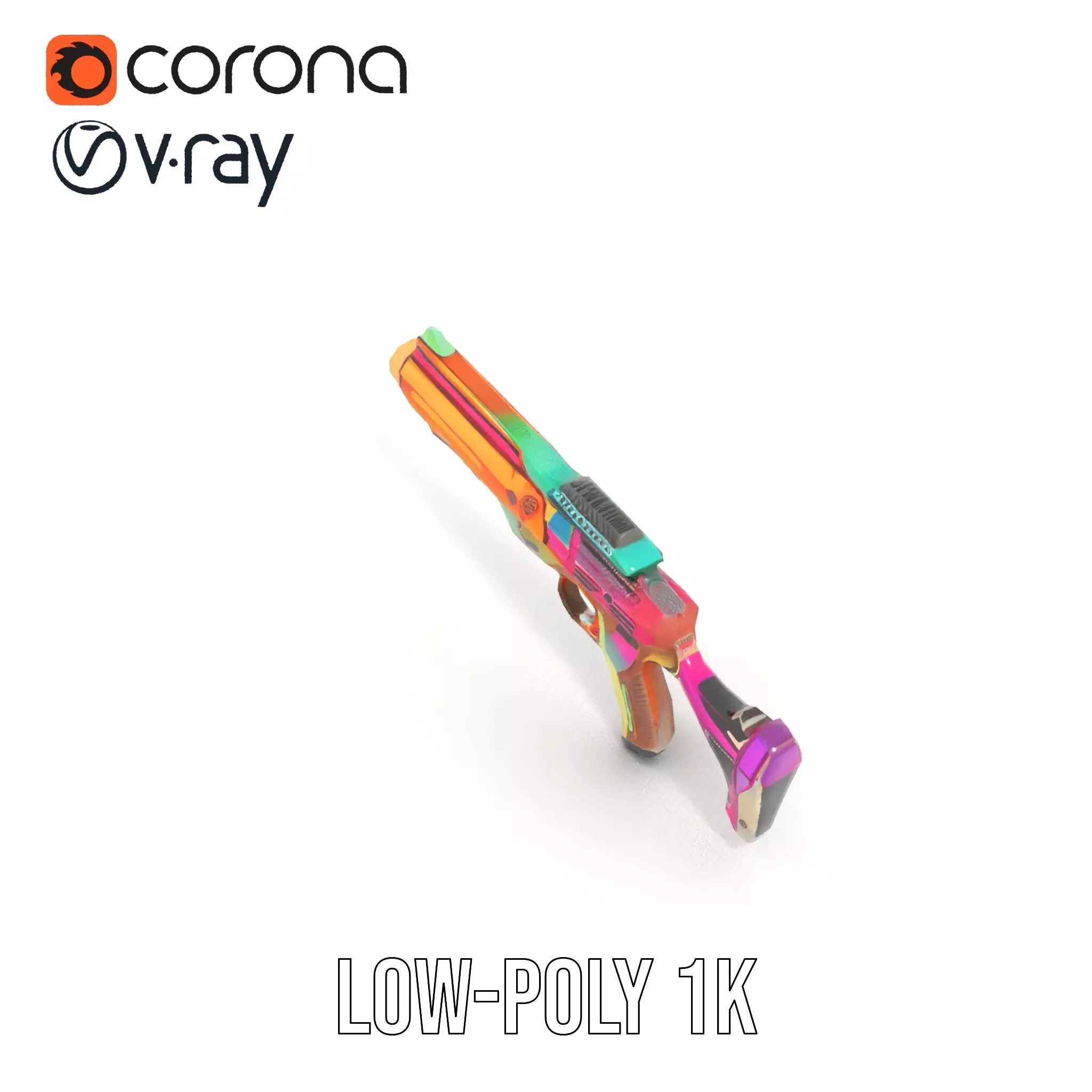 Neon Spectrum Blaster model pack Low-poly 3D model_19