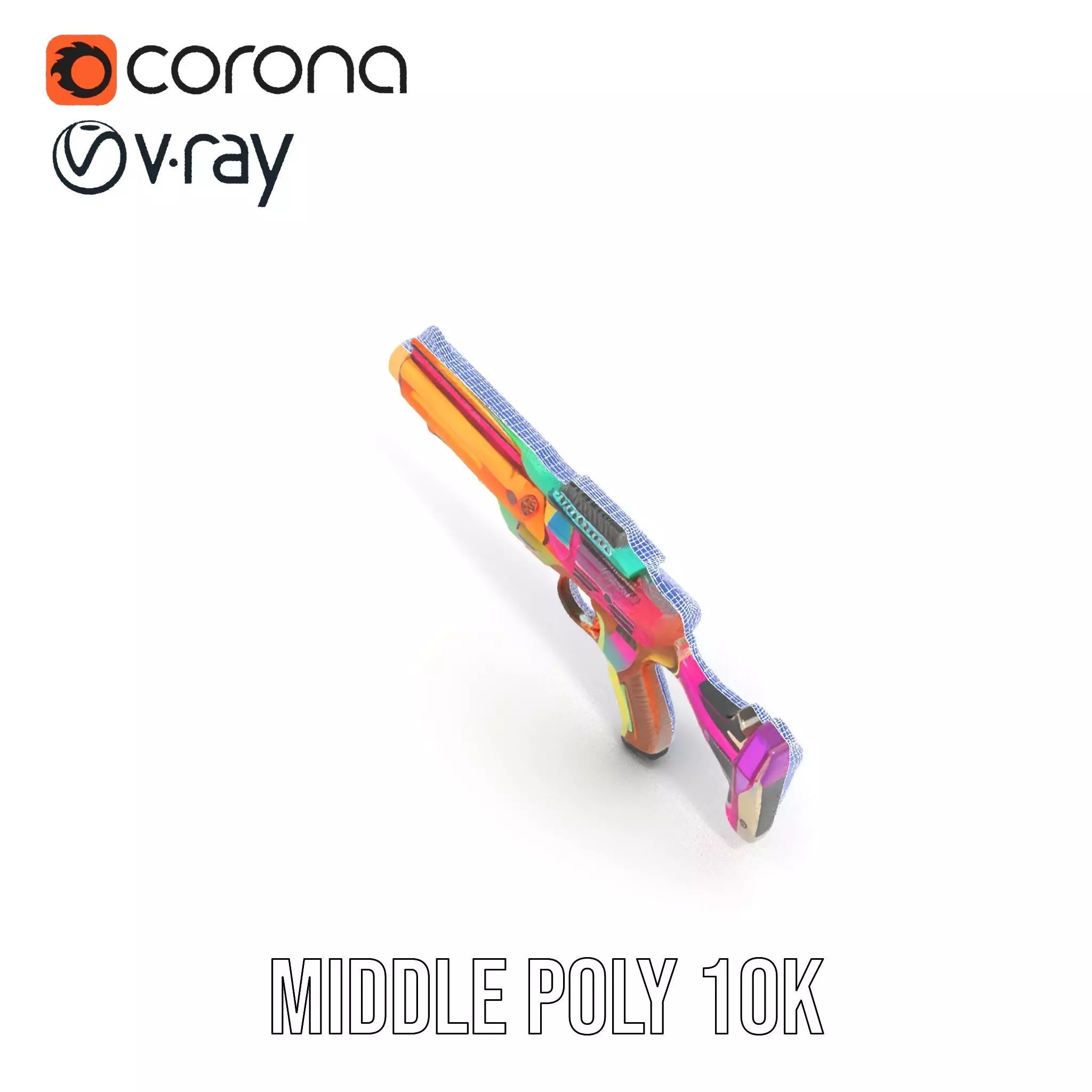 Neon Spectrum Blaster model pack Low-poly 3D model_12