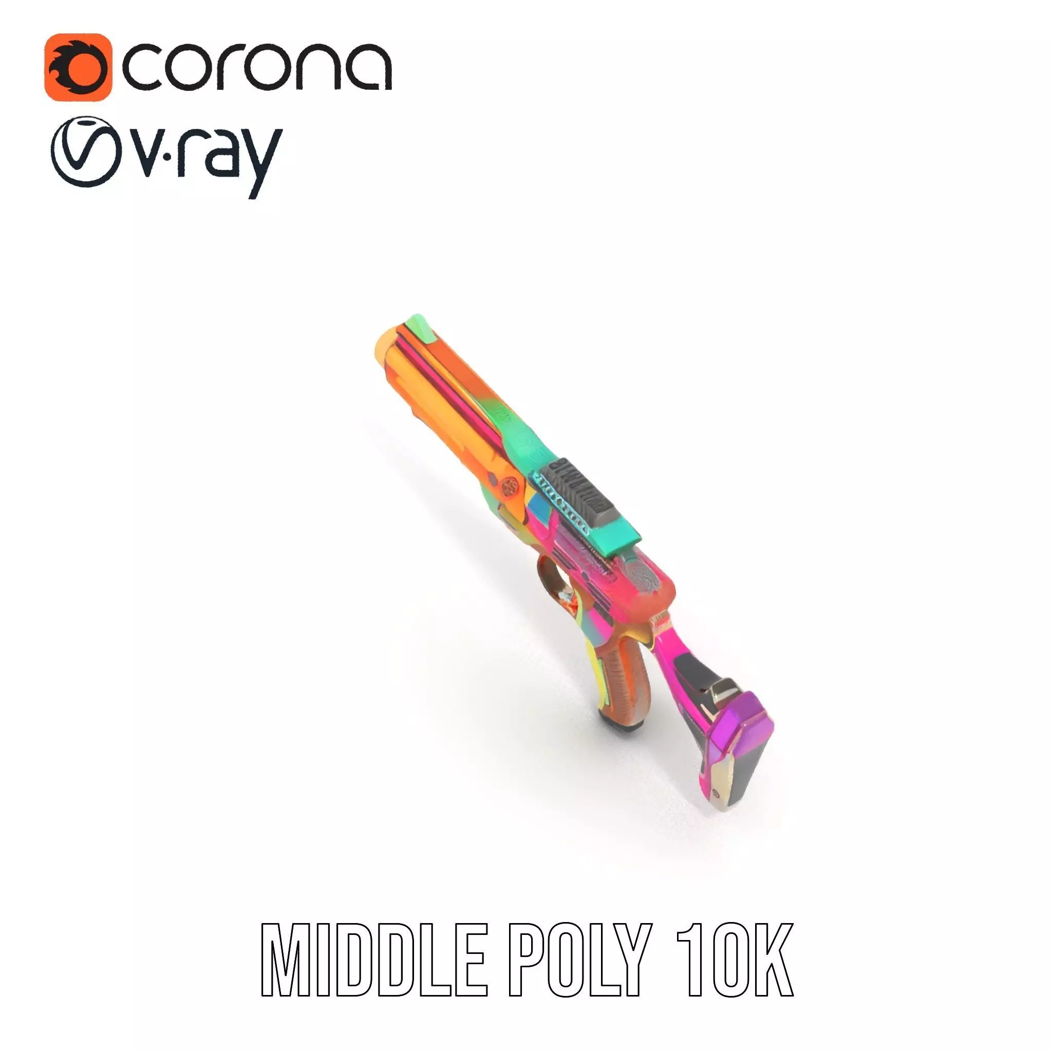 Neon Spectrum Blaster model pack Low-poly 3D model_5