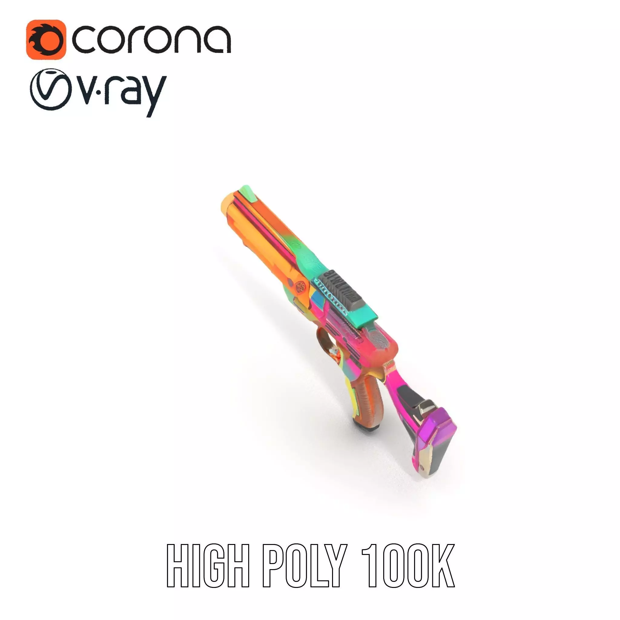 Neon Spectrum Blaster model pack Low-poly 3D model_14