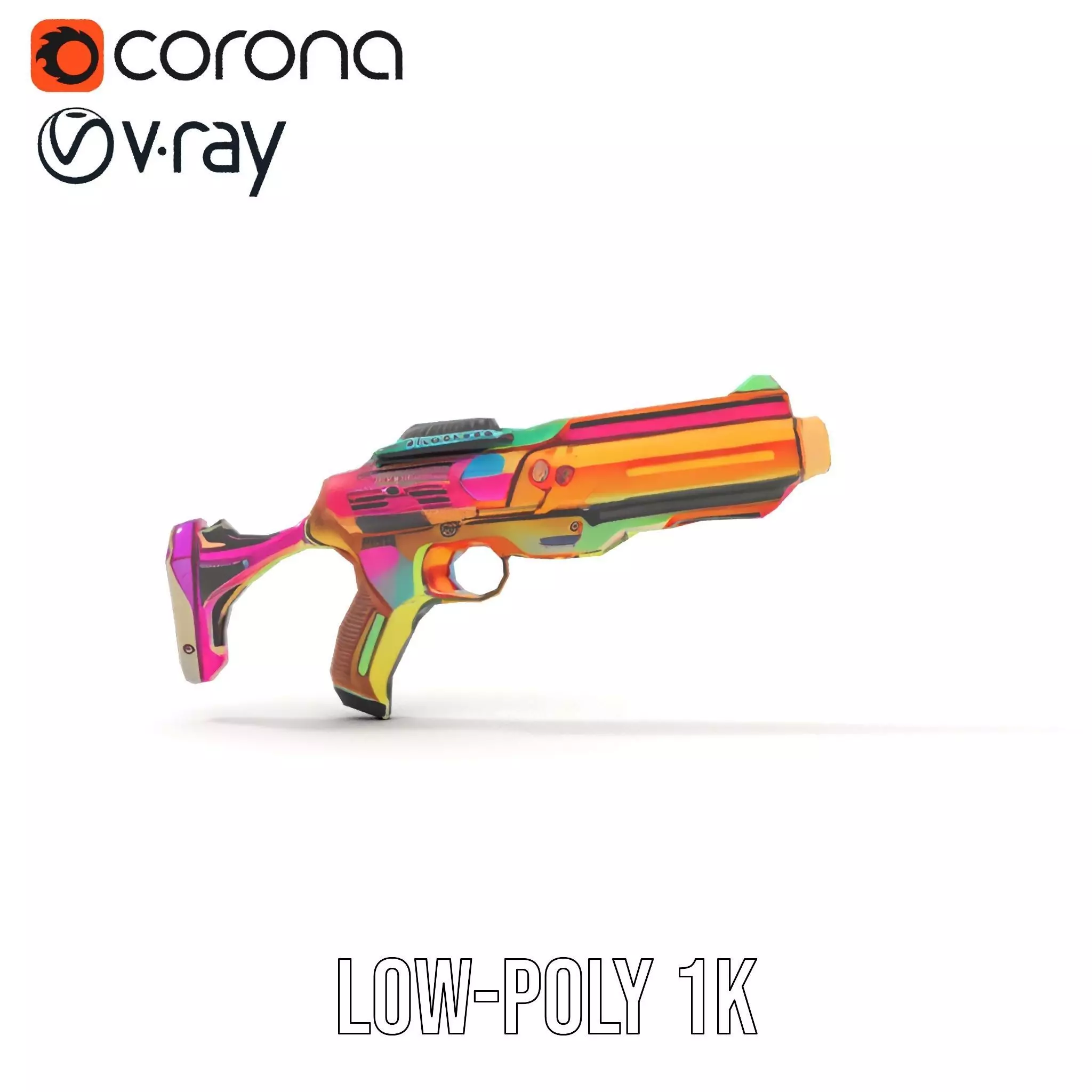 Neon Spectrum Blaster model pack Low-poly 3D model_7