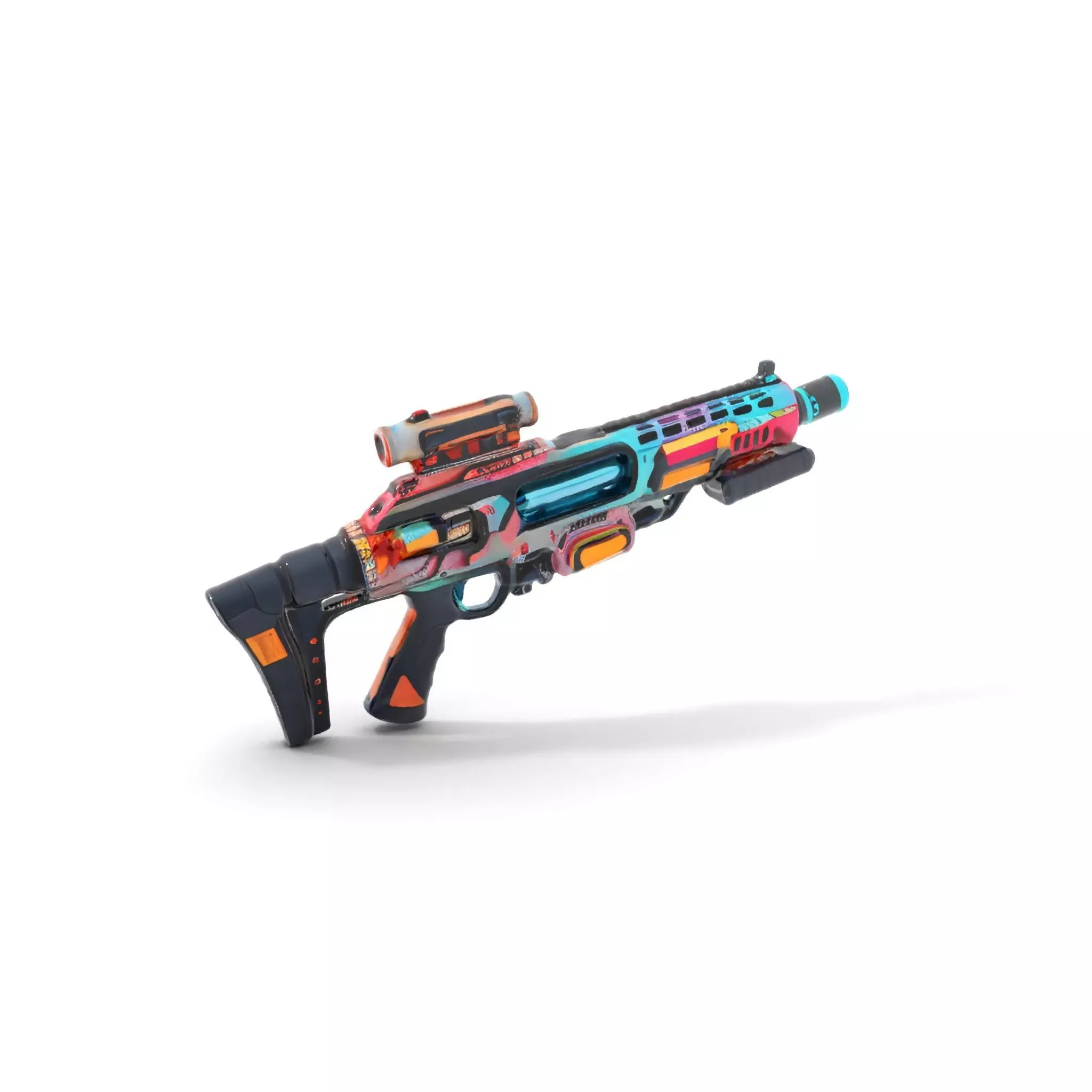 Neon Blaster Rifle model pack Low-poly 3D model_0