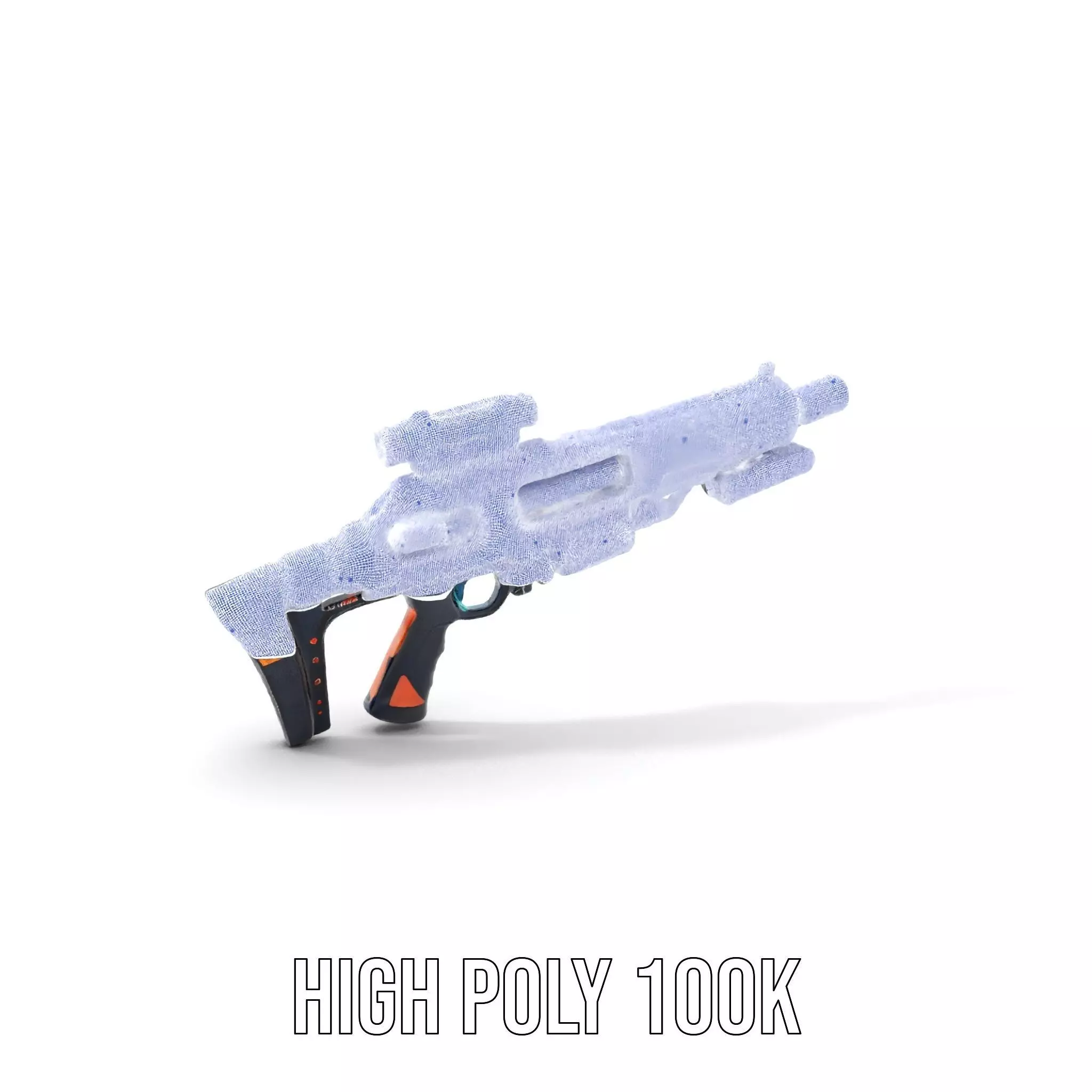Neon Blaster Rifle model pack Low-poly 3D model_4