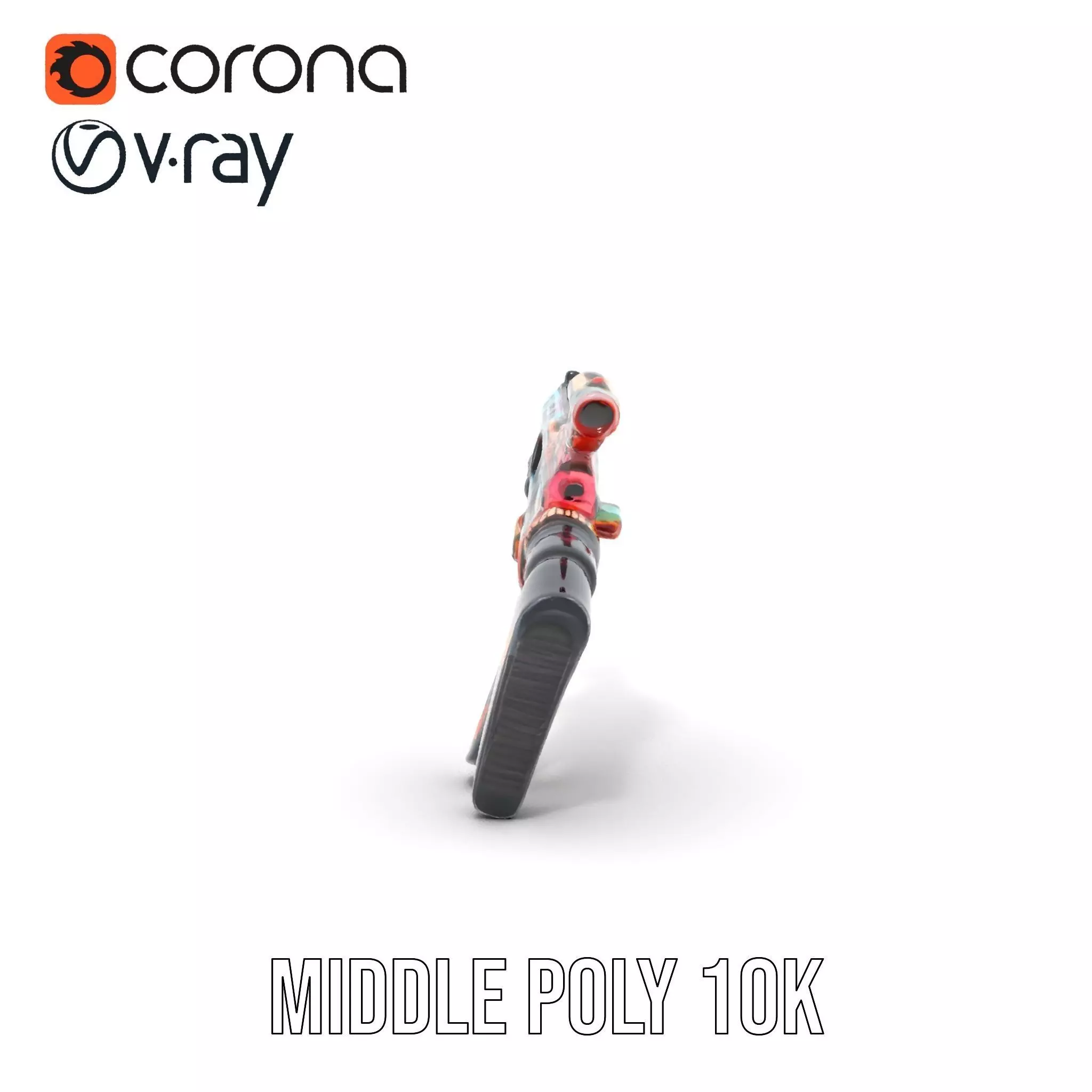 Neon Blaster Rifle model pack Low-poly 3D model_10