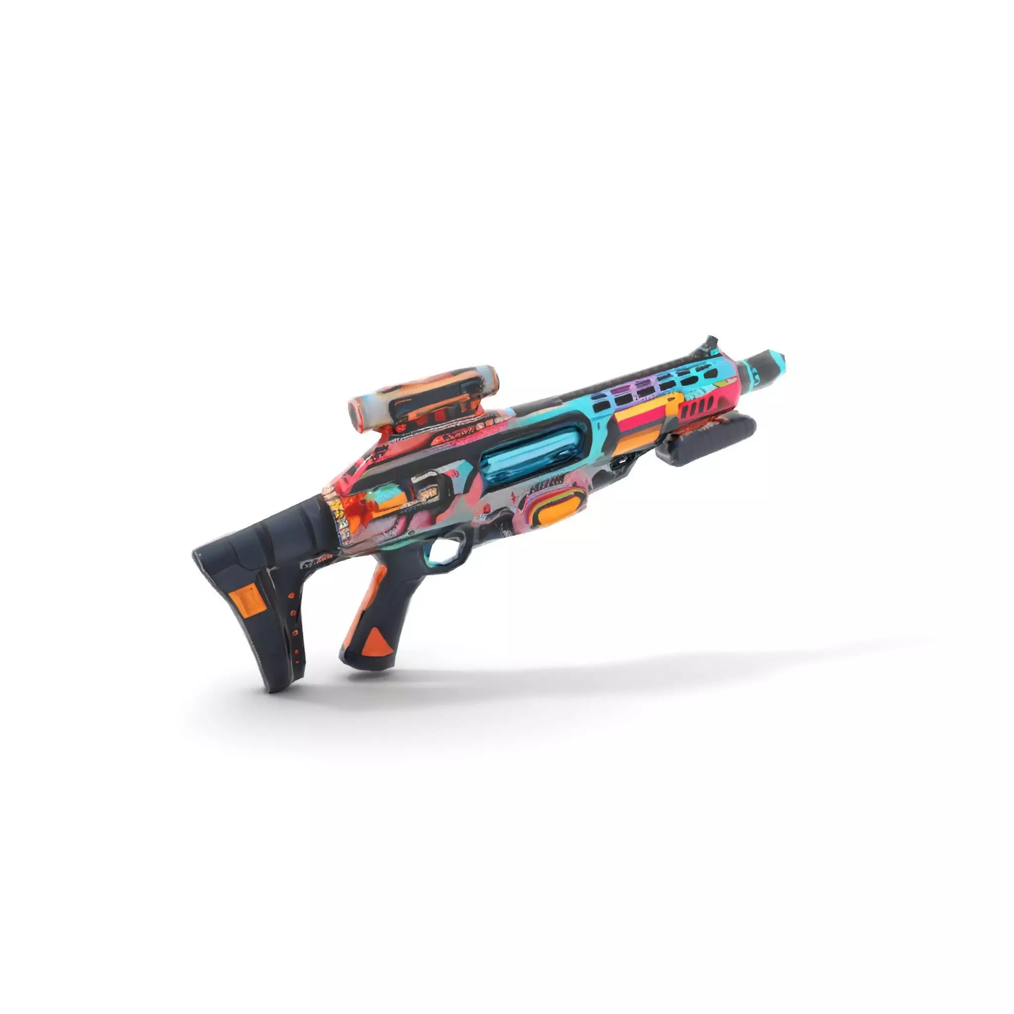 Neon Blaster Rifle model pack Low-poly 3D model_8
