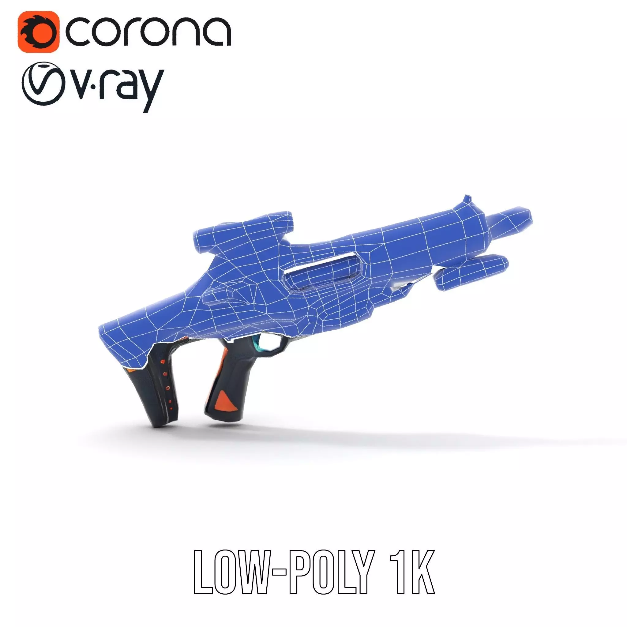 Neon Blaster Rifle model pack Low-poly 3D model_24