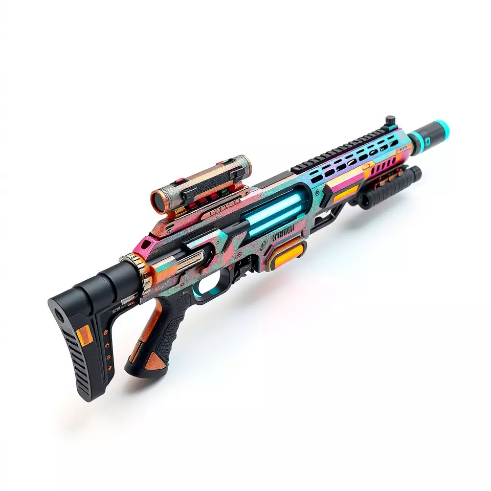 Neon Blaster Rifle model pack Low-poly 3D model_2