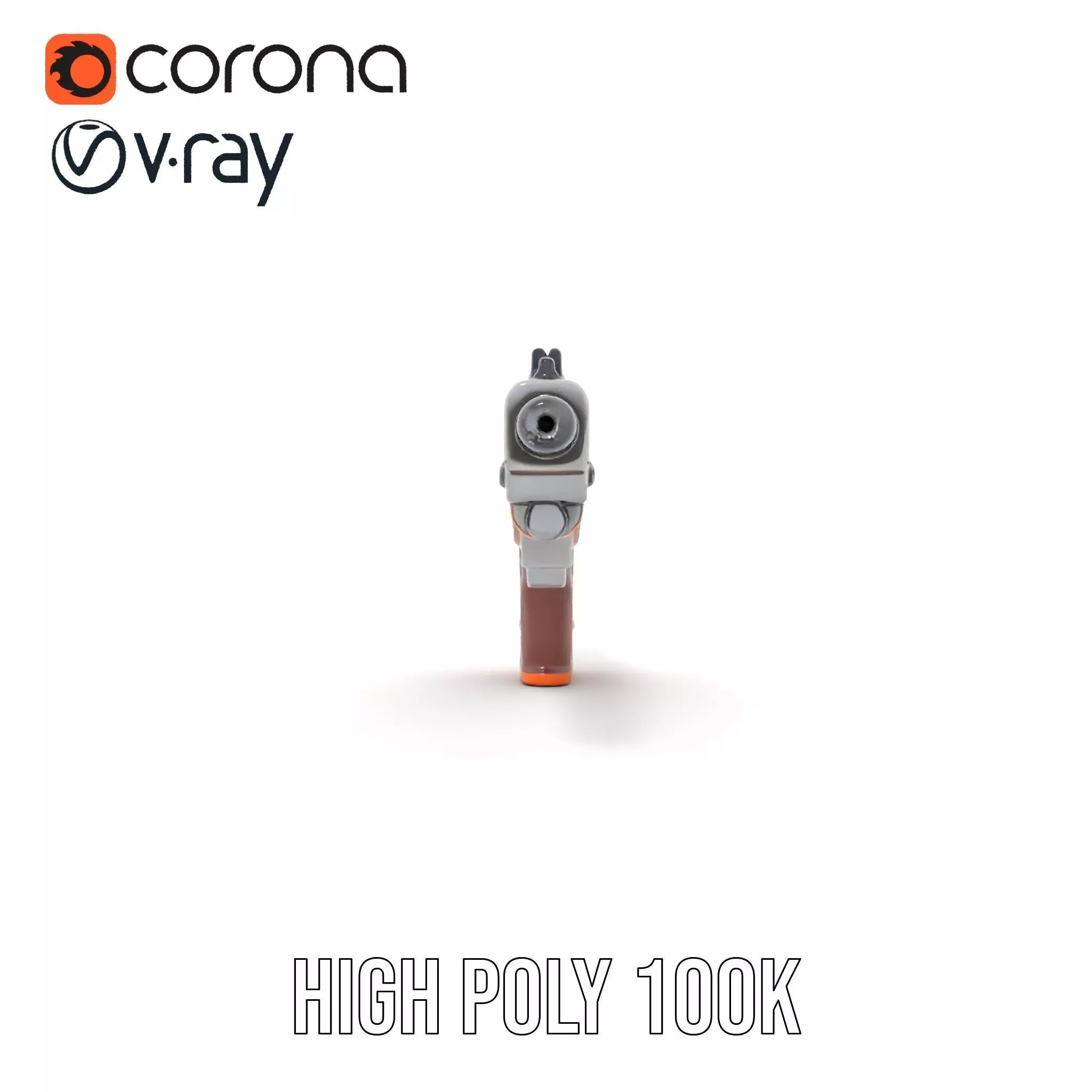 Modern Orange Blaster model pack Low-poly 3D model_18