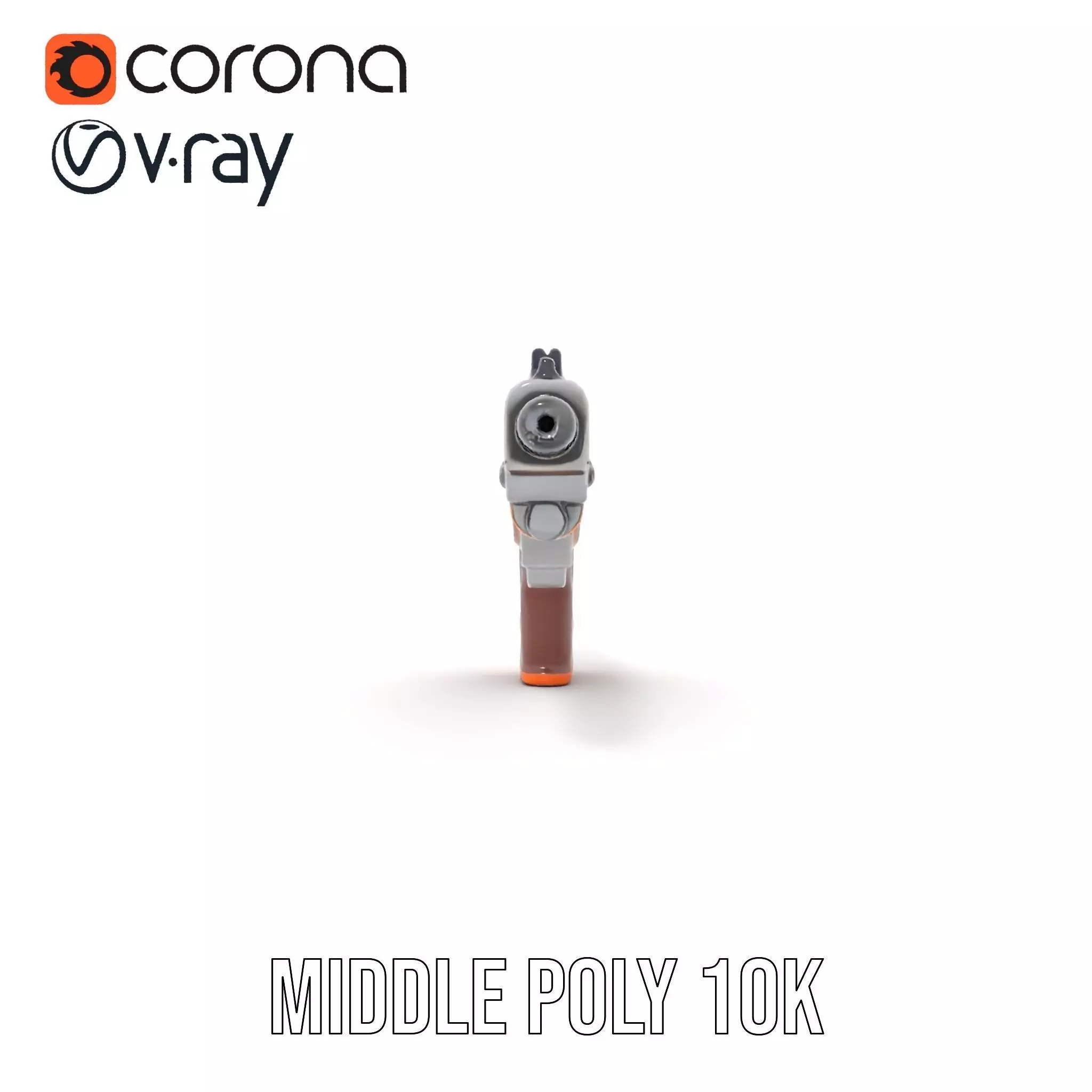 Modern Orange Blaster model pack Low-poly 3D model_24