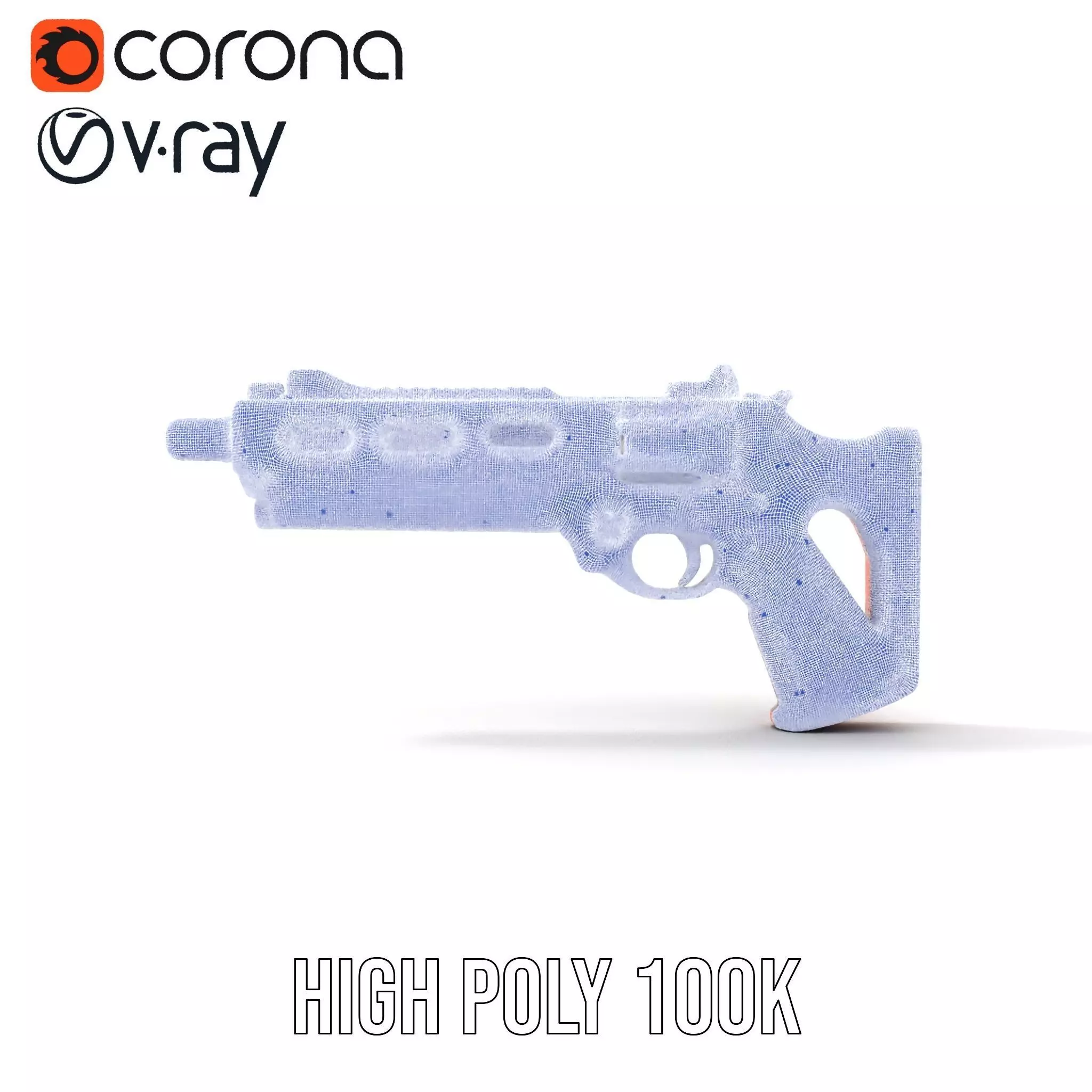 Modern Orange Blaster model pack Low-poly 3D model_32