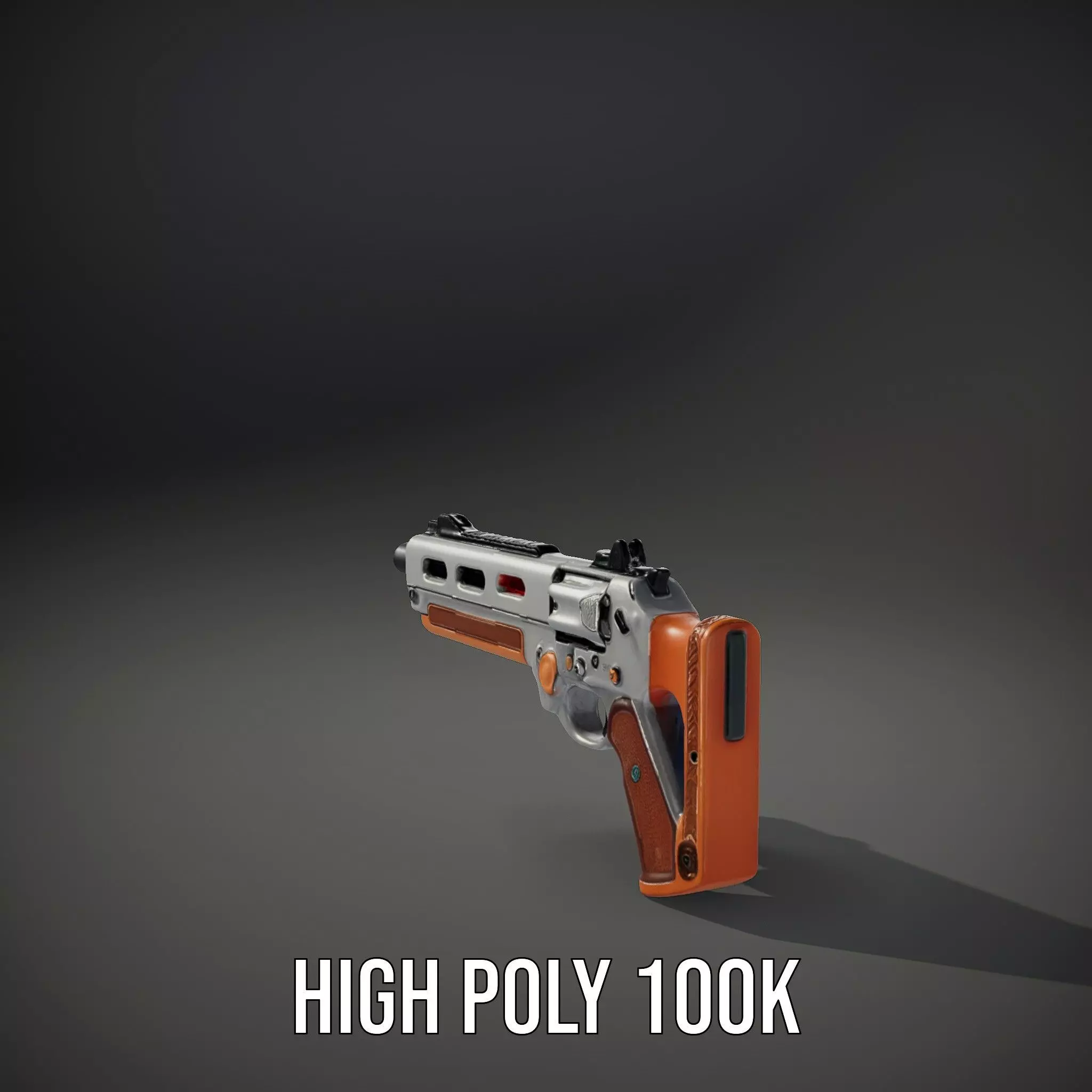 Modern Orange Blaster model pack Low-poly 3D model_8