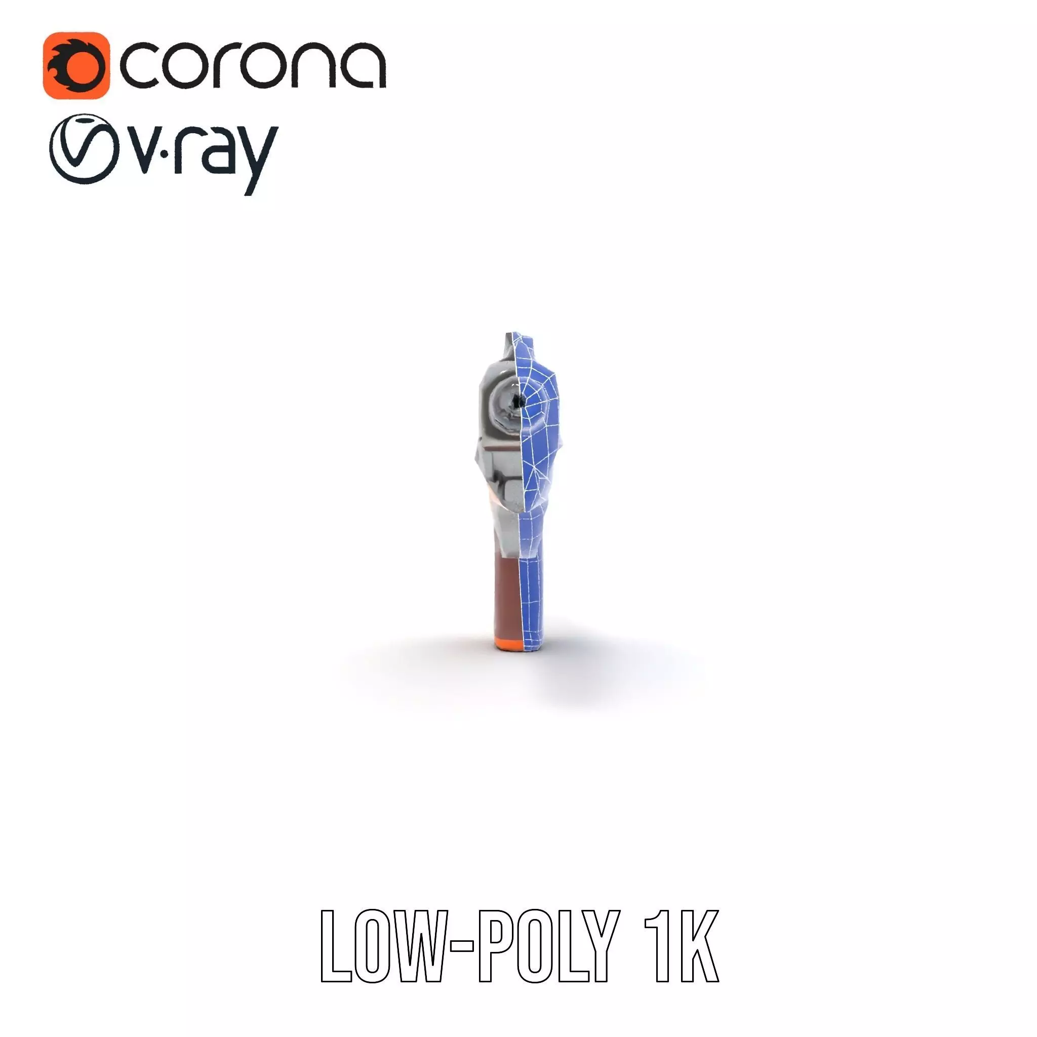 Modern Orange Blaster model pack Low-poly 3D model_30