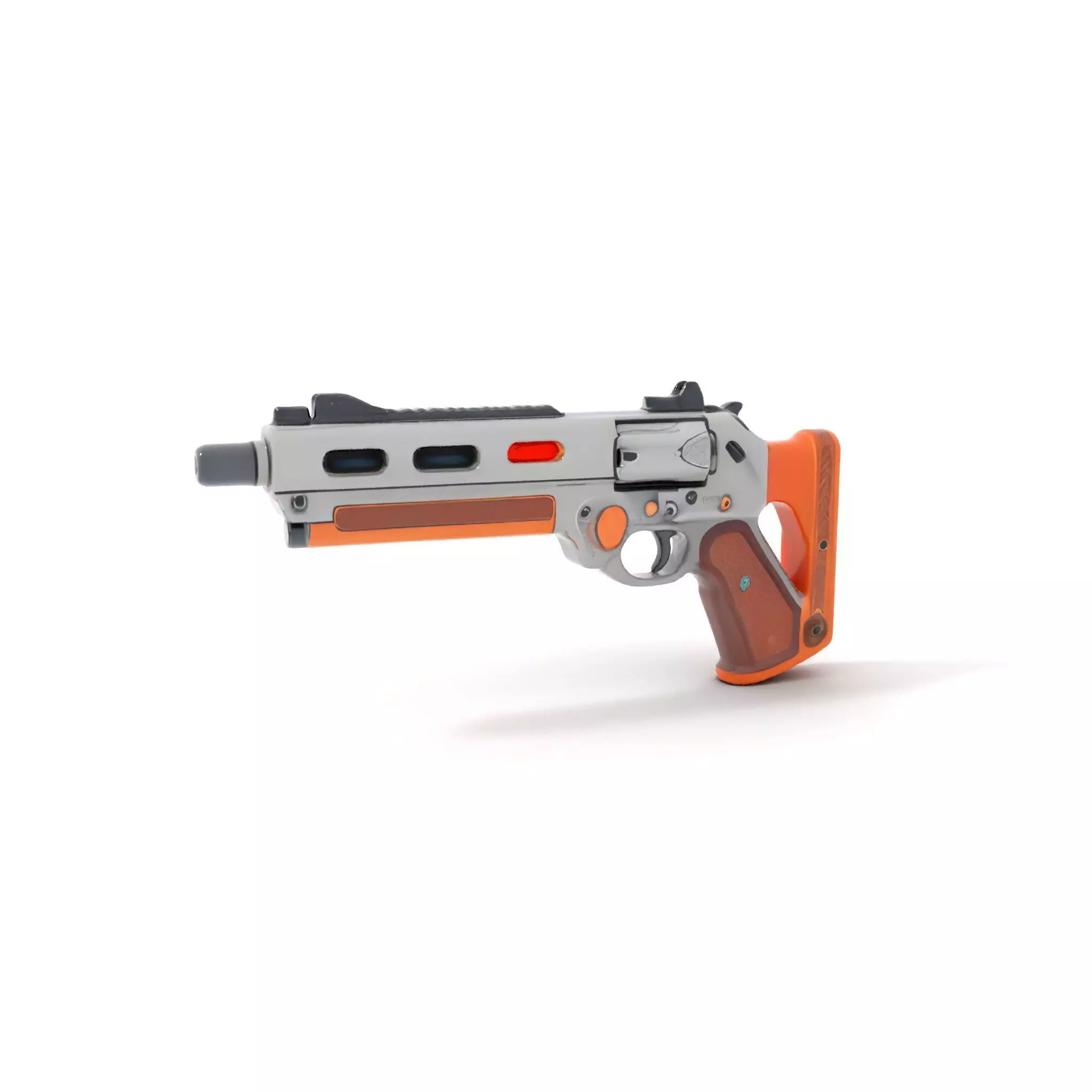 Modern Orange Blaster model pack Low-poly 3D model_0