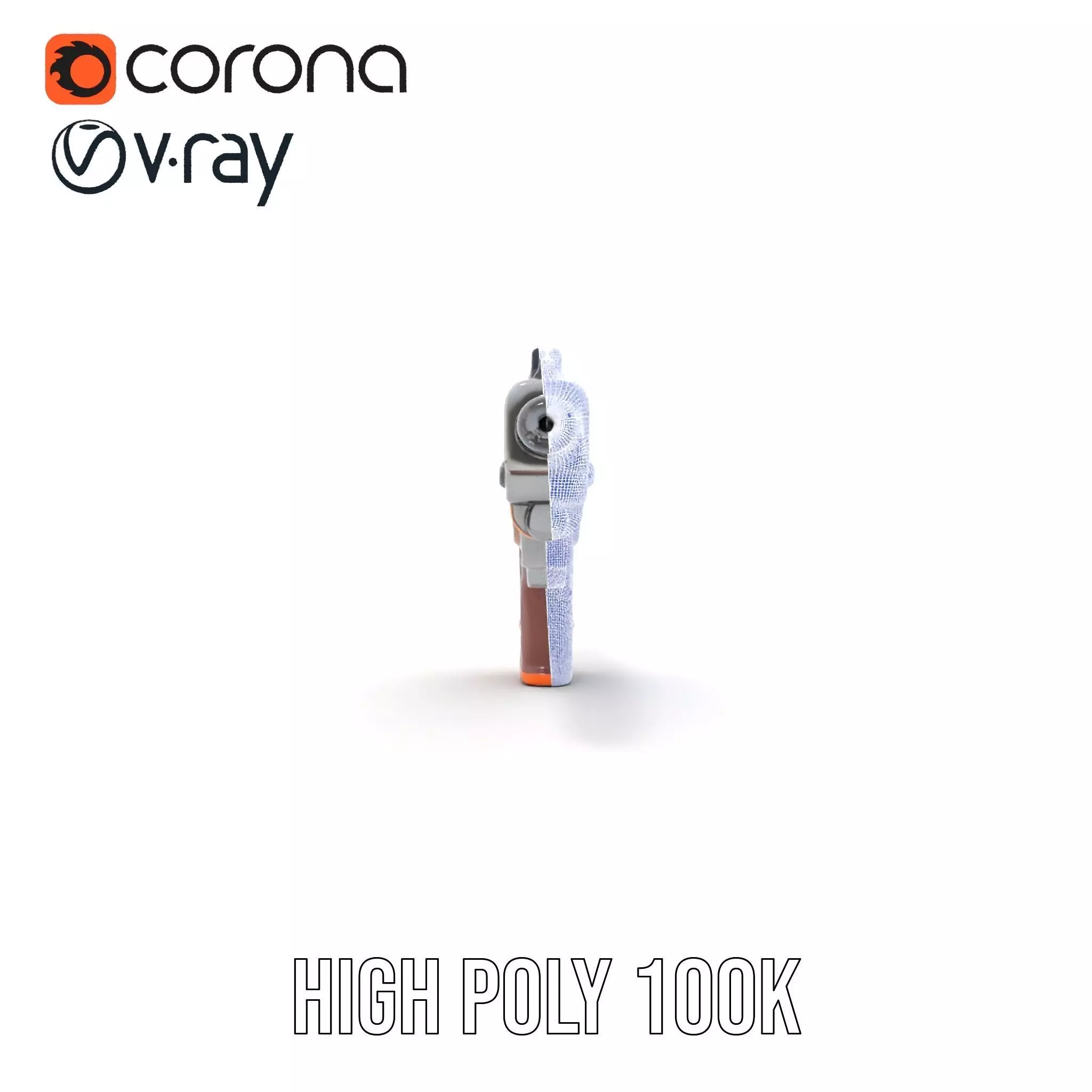 Modern Orange Blaster model pack Low-poly 3D model_34