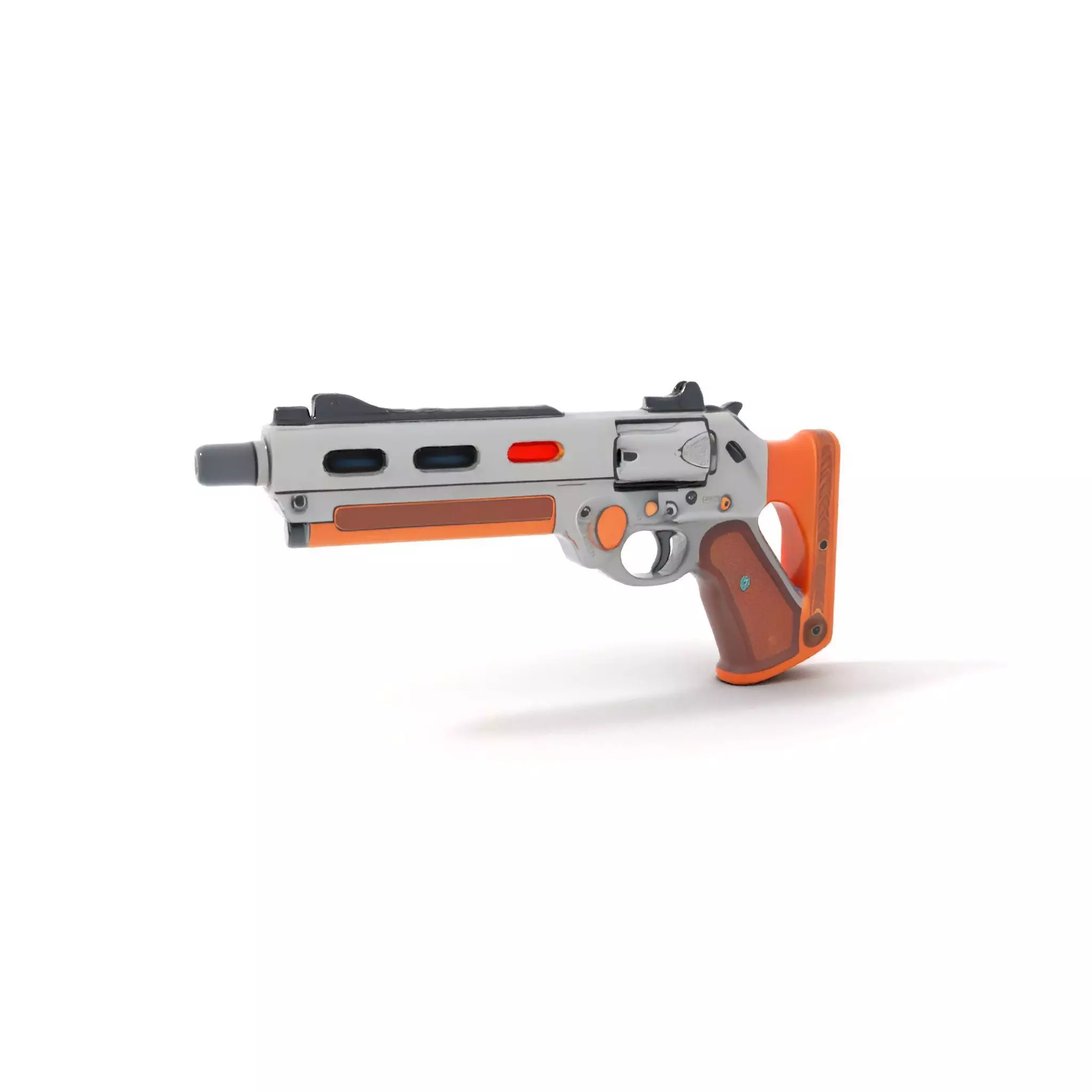 Modern Orange Blaster model pack Low-poly 3D model_11